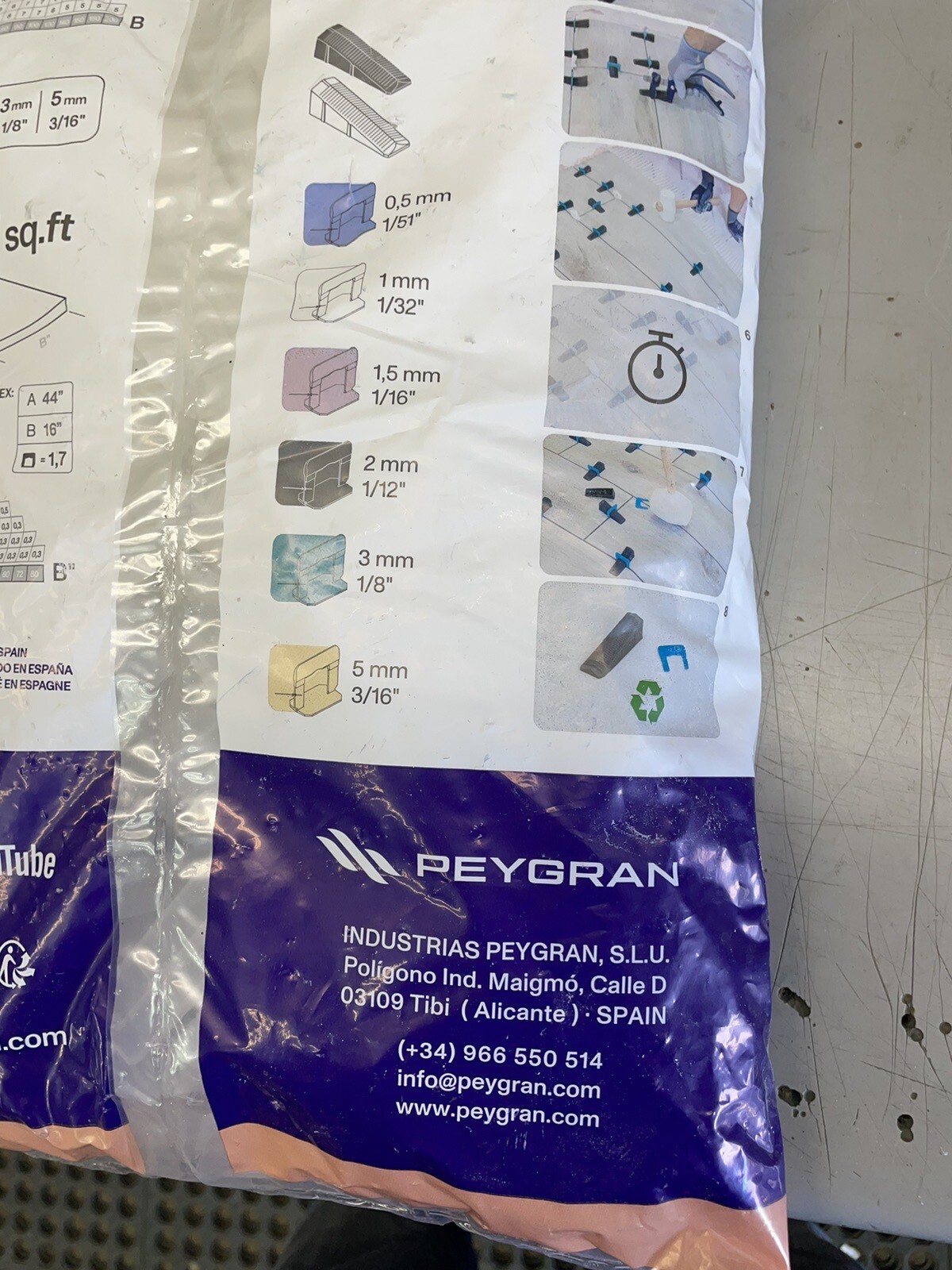 Peygran LS Compact WIDE Tile Leveling Wedge Re-useable 200pcs Clear