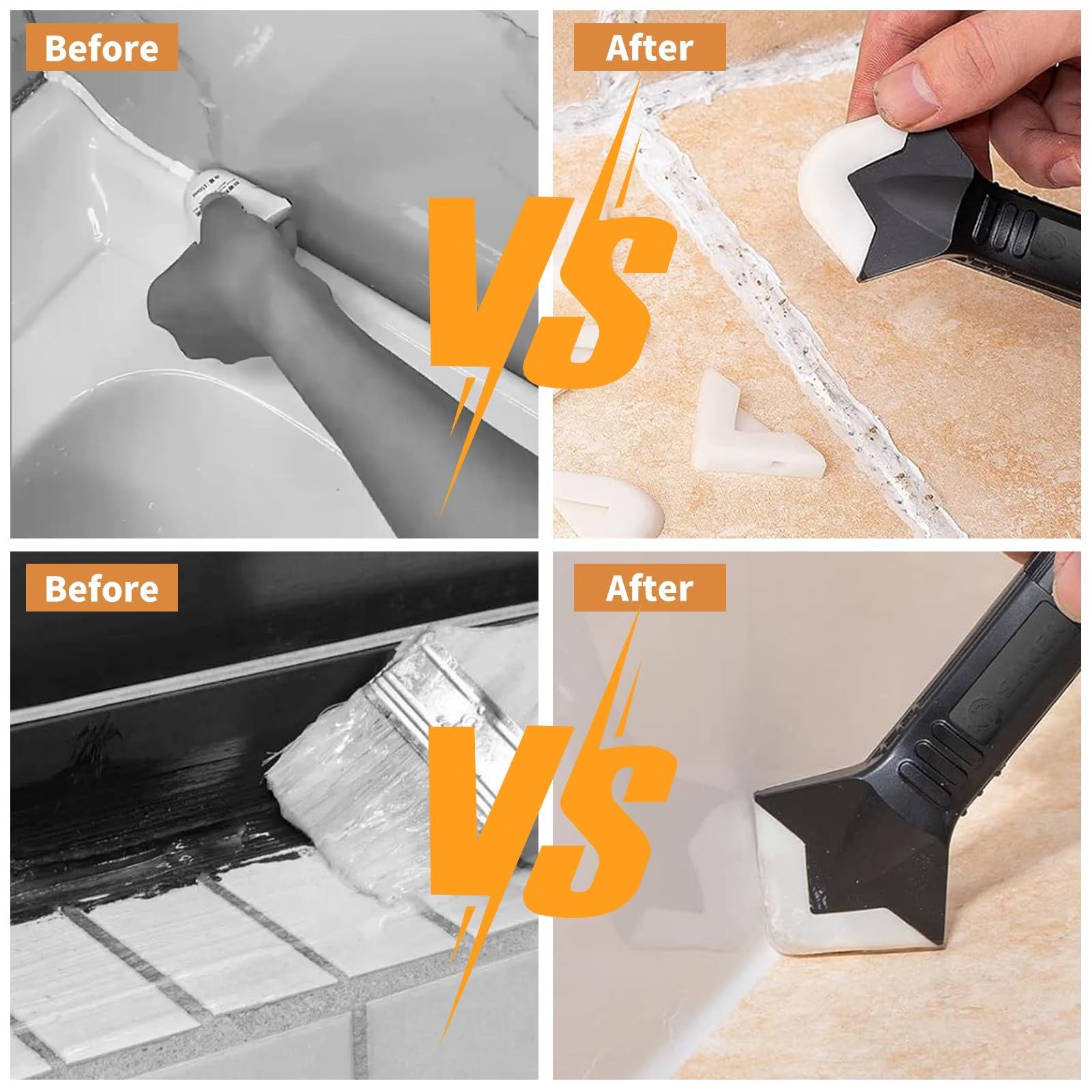 23-Piece Caulking Tool Kit – 3-in-1 Silicone Caulk Remover, | Grout Scrape