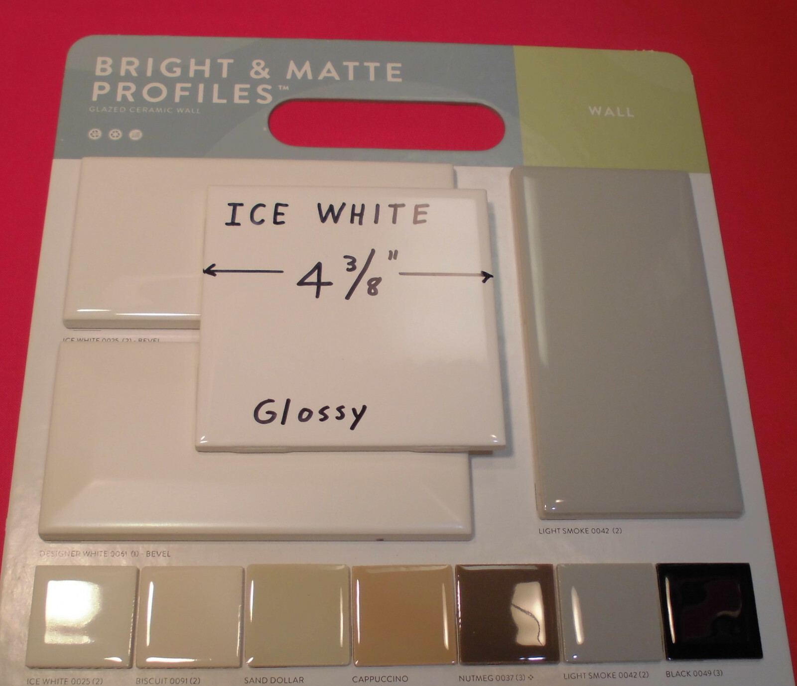1 pc. 4-3/8″ *Brilliant Ice White* Glossy Ceramic Tile…Clean New Tiles