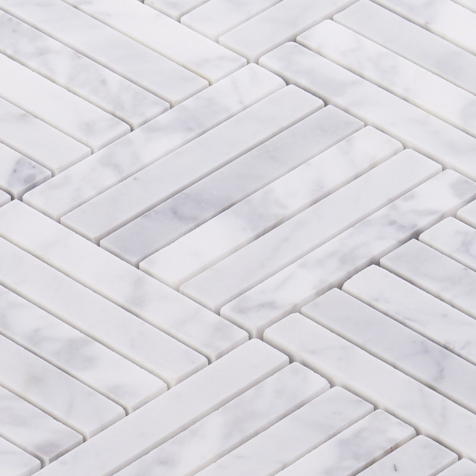 White Calacatta Marble Stone Basketweave Parquet Mosaic Tile Kitchen Backsplash