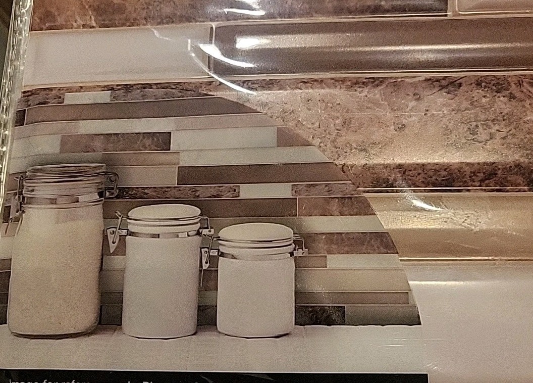 Lot 10 Sheets Soft Washable Self Adhesive Tan Brown & White Wall Tile 12×12″ New
