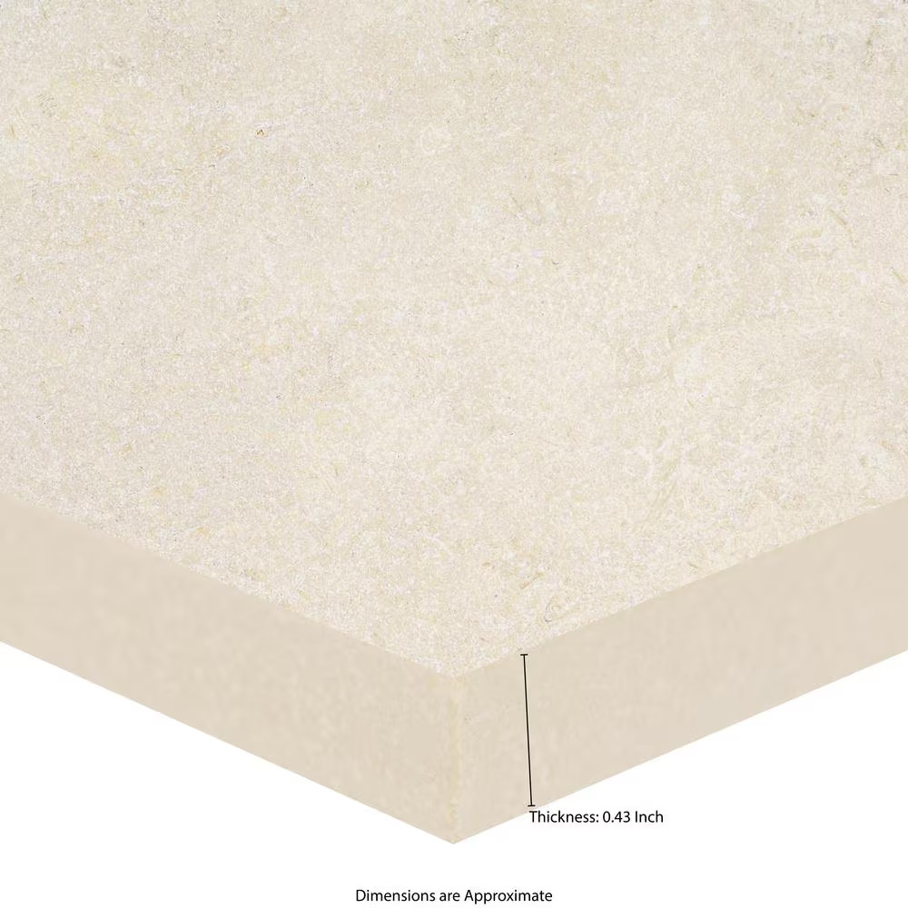 Skye Fossil Pearl 18 In. X 36 In. X 0.43 In. Matte Porcelain Limestone Look Floo