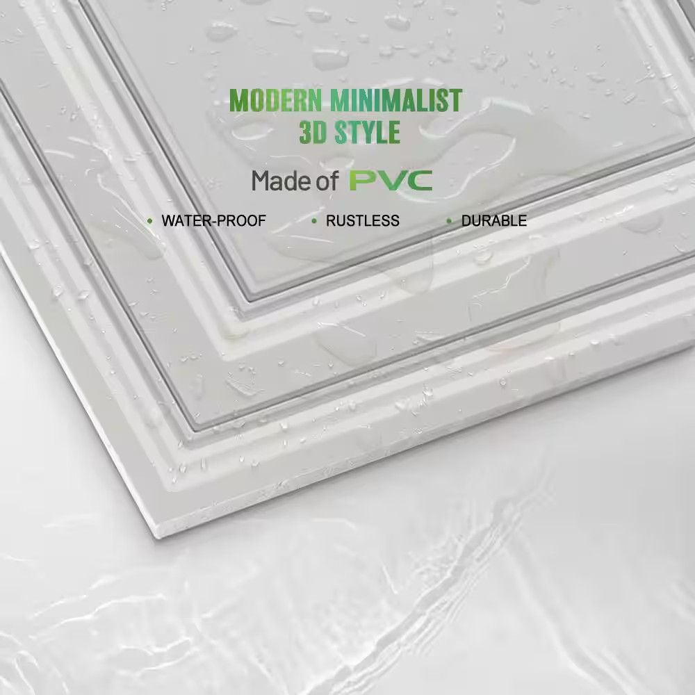 White 2 Ft. X 2 Ft. Decorative Smooth Ceiling Tile 48 (Sq. Ft. / Case) 12-Tiles