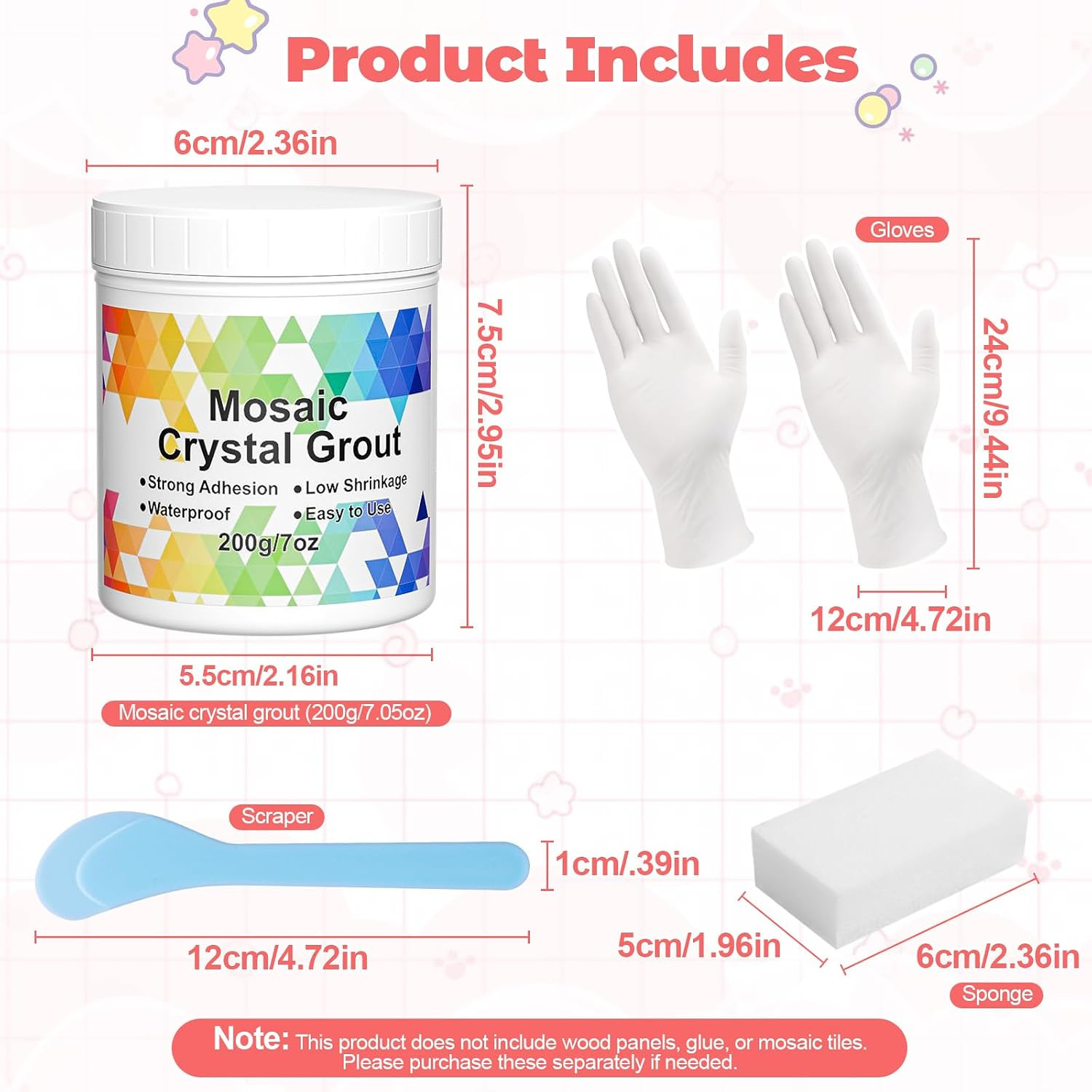 Mosaic Crystal Grout – Translucent Mosaic Grout Filler for Tiles Crafts, No N…