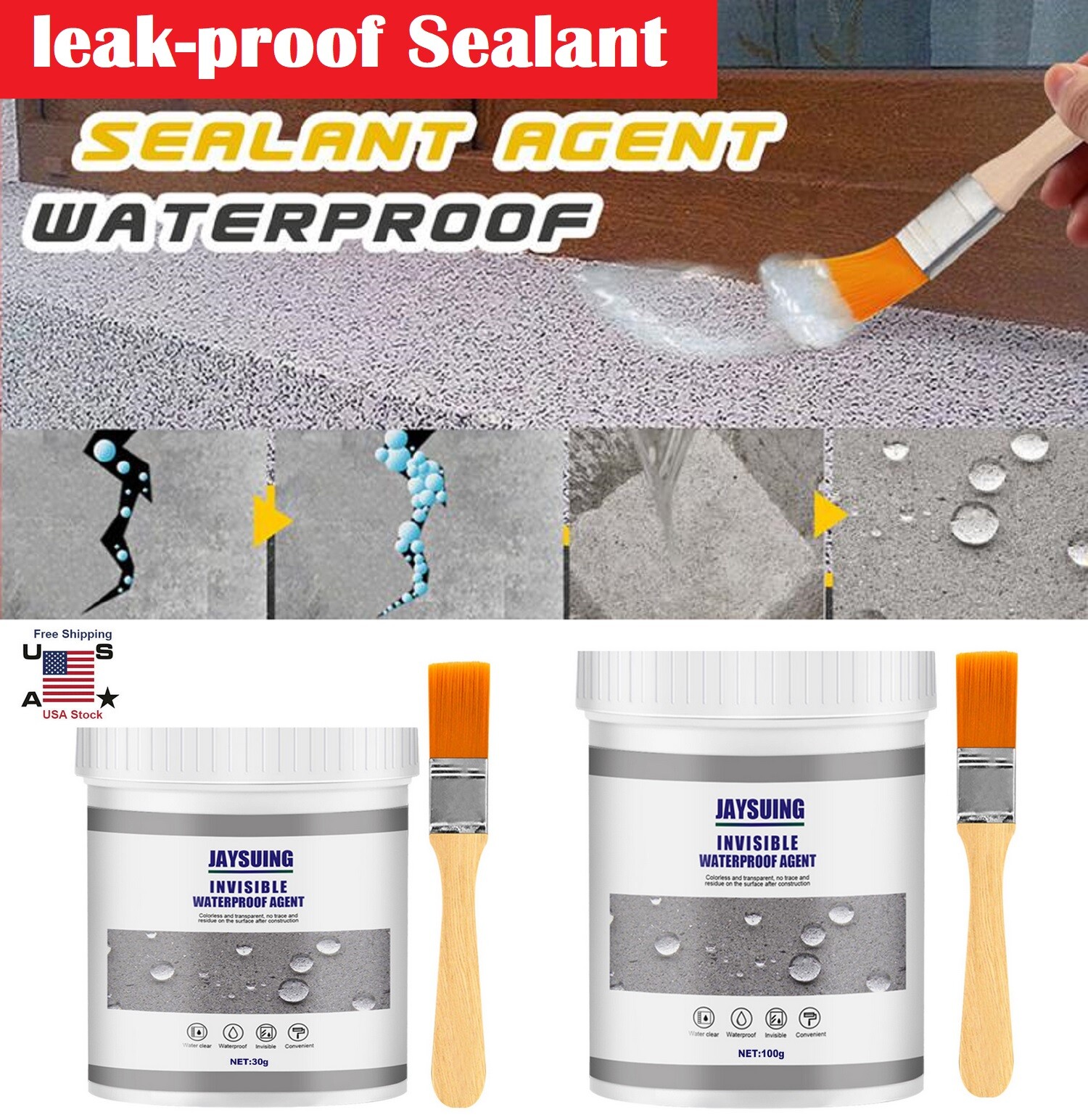 Invisible Waterproof Agent Insulating Bonding Sealant Anti-Leak Home Bath Roof
