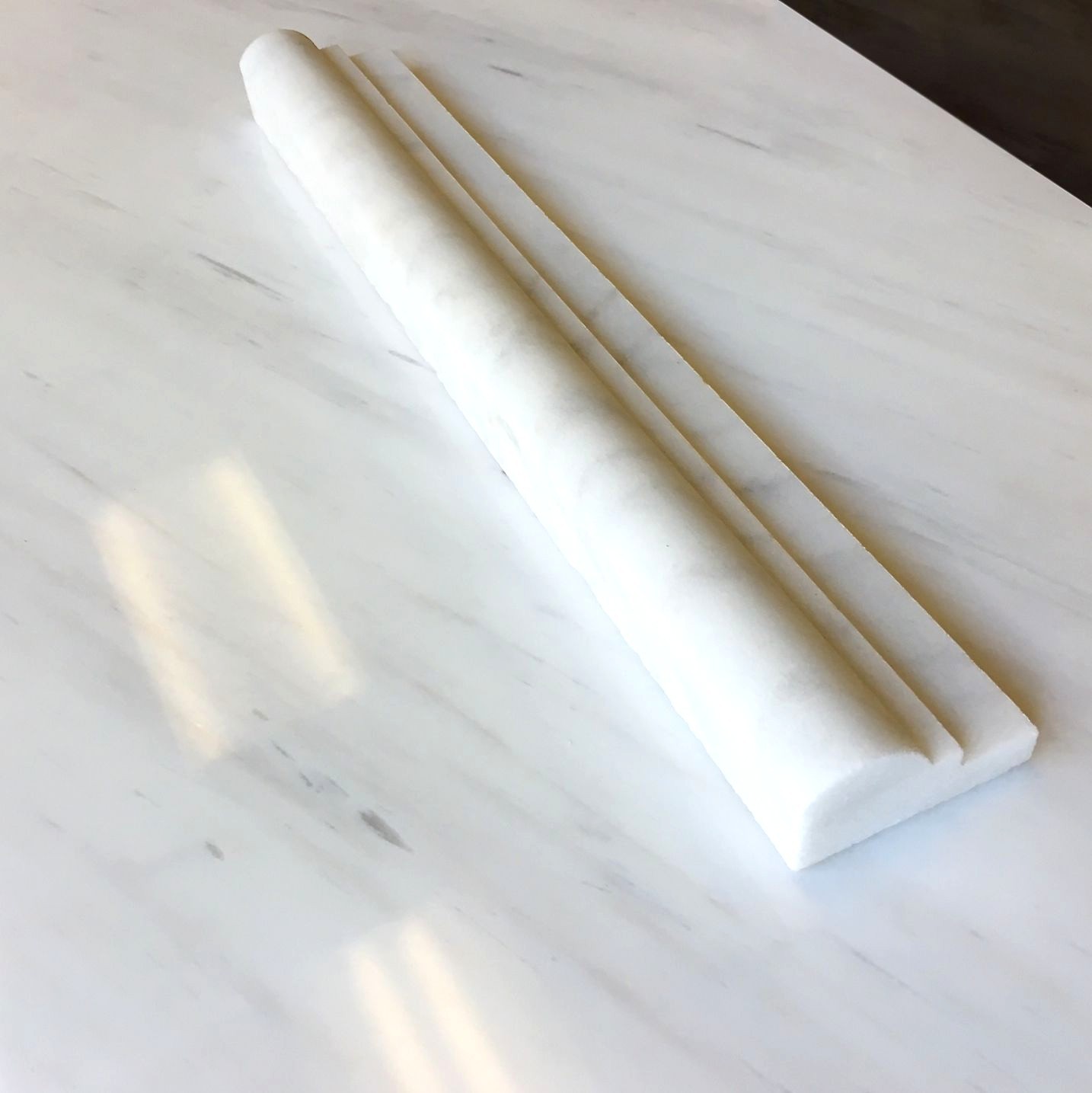 2X12 White Carrara Ogee Chair Rail Profile Molding Wall Trim Tile Bath Kitchen