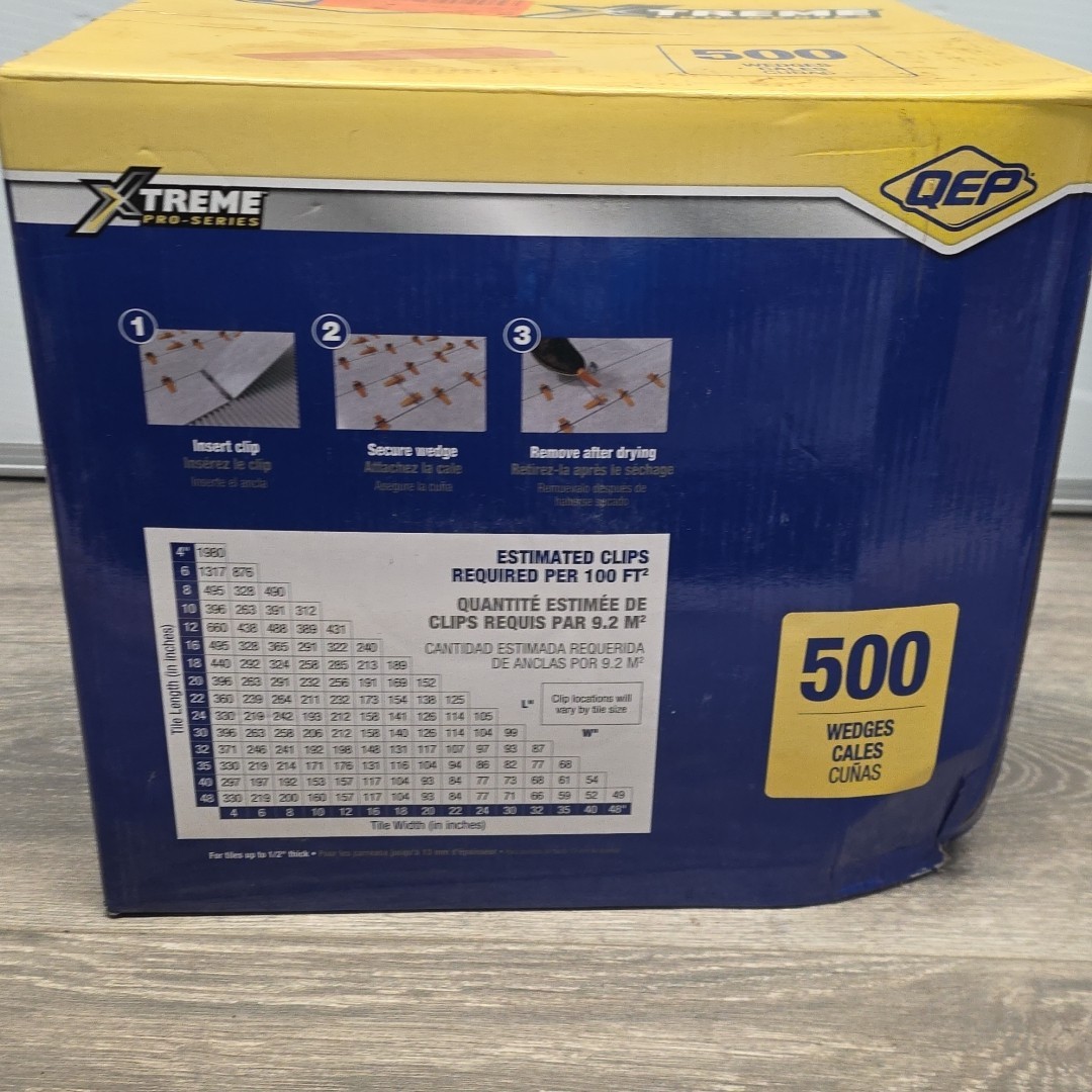 QEP Xtreme Tile Leveling System Part A 1/16″ + Part B Wedges 500 Pack Per Box