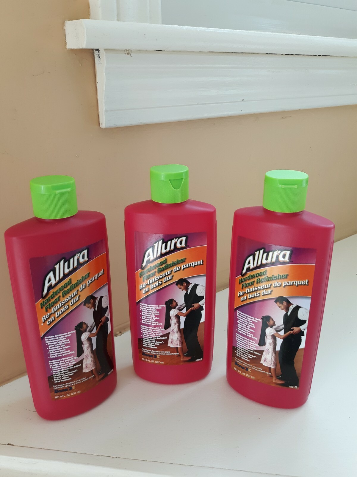 NWOT 3 ALLURA HARDWOOD FLOOR REFINISHER, 8 fl oz EACH