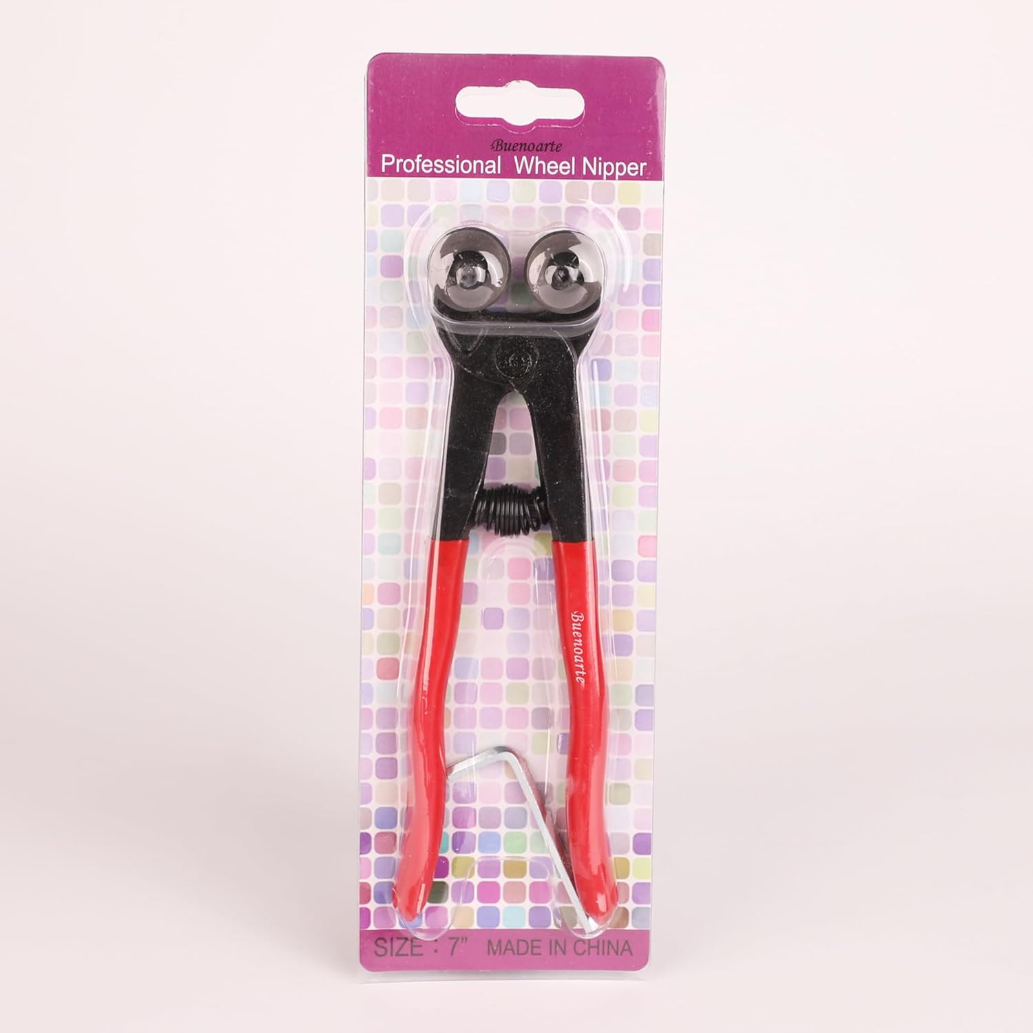 Glass Tile Nippers 7-Inch Heavy Duty Wheeled Mosaic & Ceramic Cutter Soft Grip