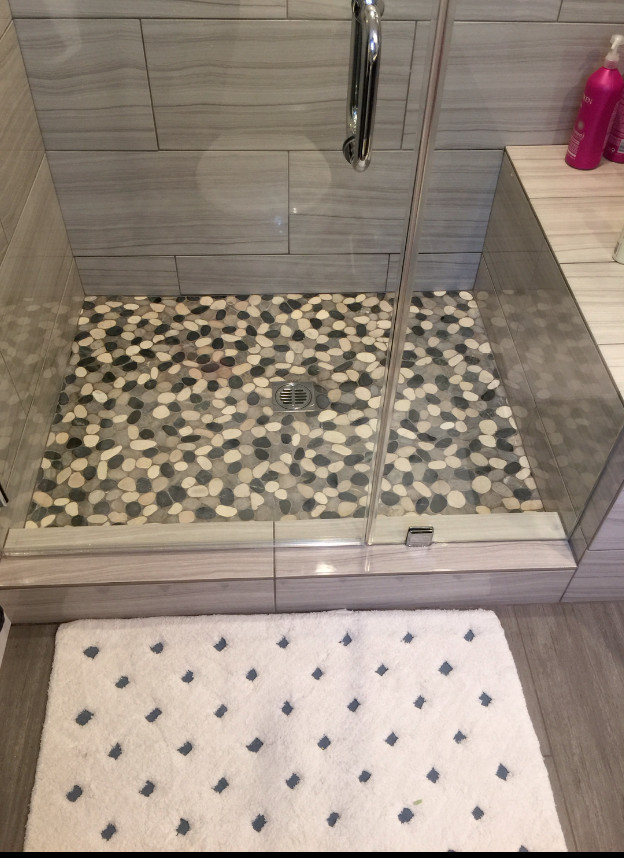 Pebble Stone Tile Valencia Cool Blend 12×12 River Rock Stone Shower Floor Wall