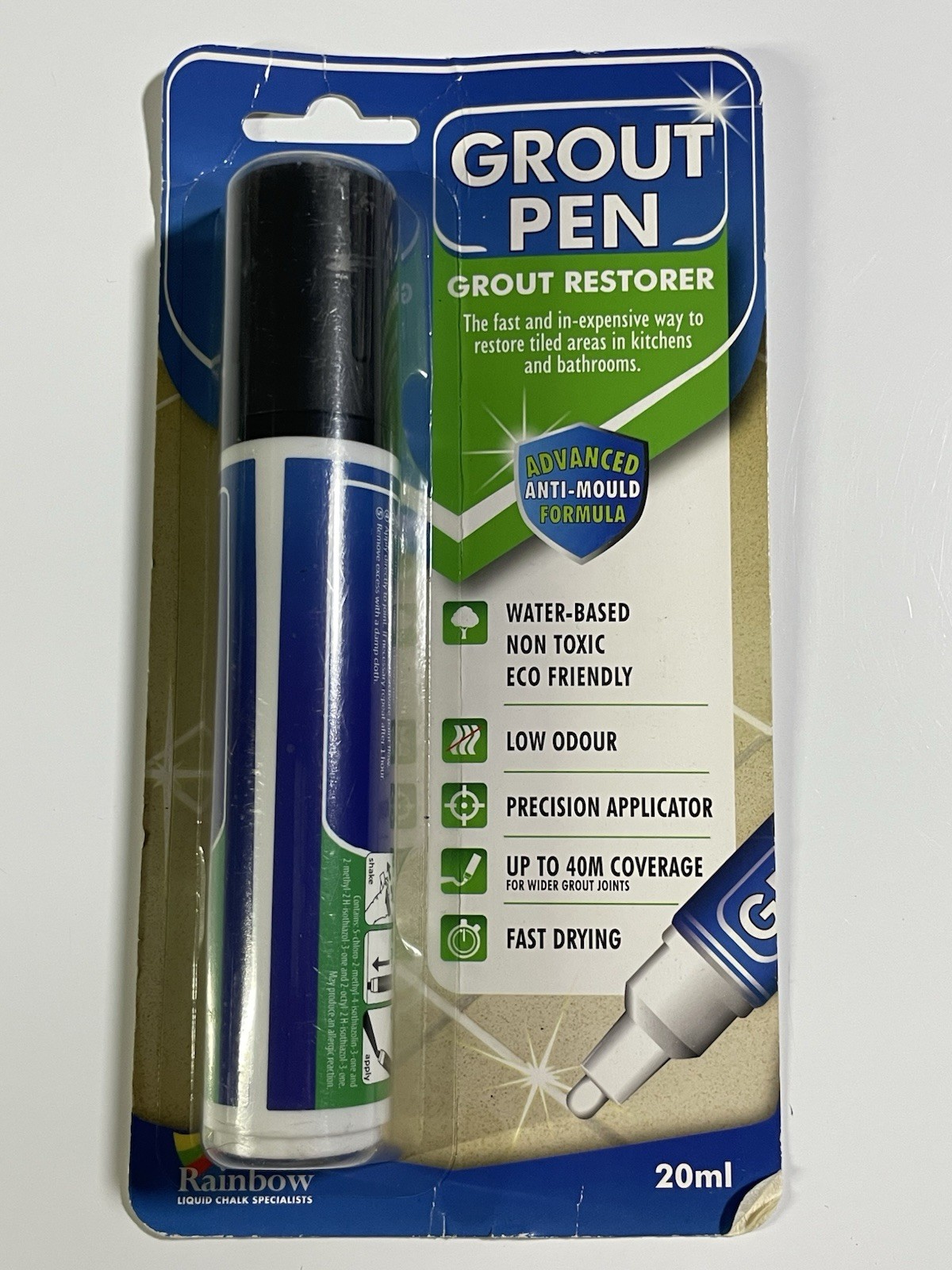 Grout Pen Black Tile Paint Marker: Waterproof Tile Grout Colorant Pen – Wide Tip