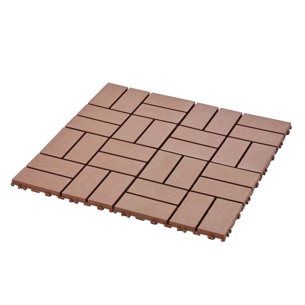 44 Pack Plastic Interlocking Deck Tiles 12″x12″ Square Waterproof All Weather
