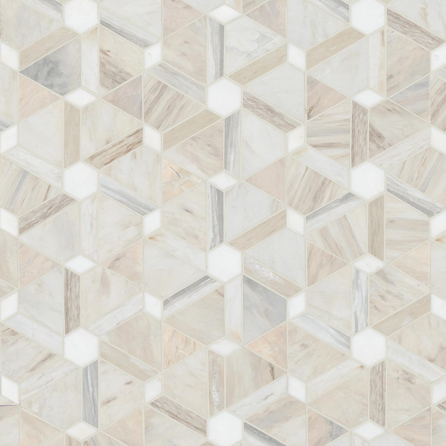 Angora Floralis Polished Marble Mosaic Tile for Luxurious Spaces 11×12