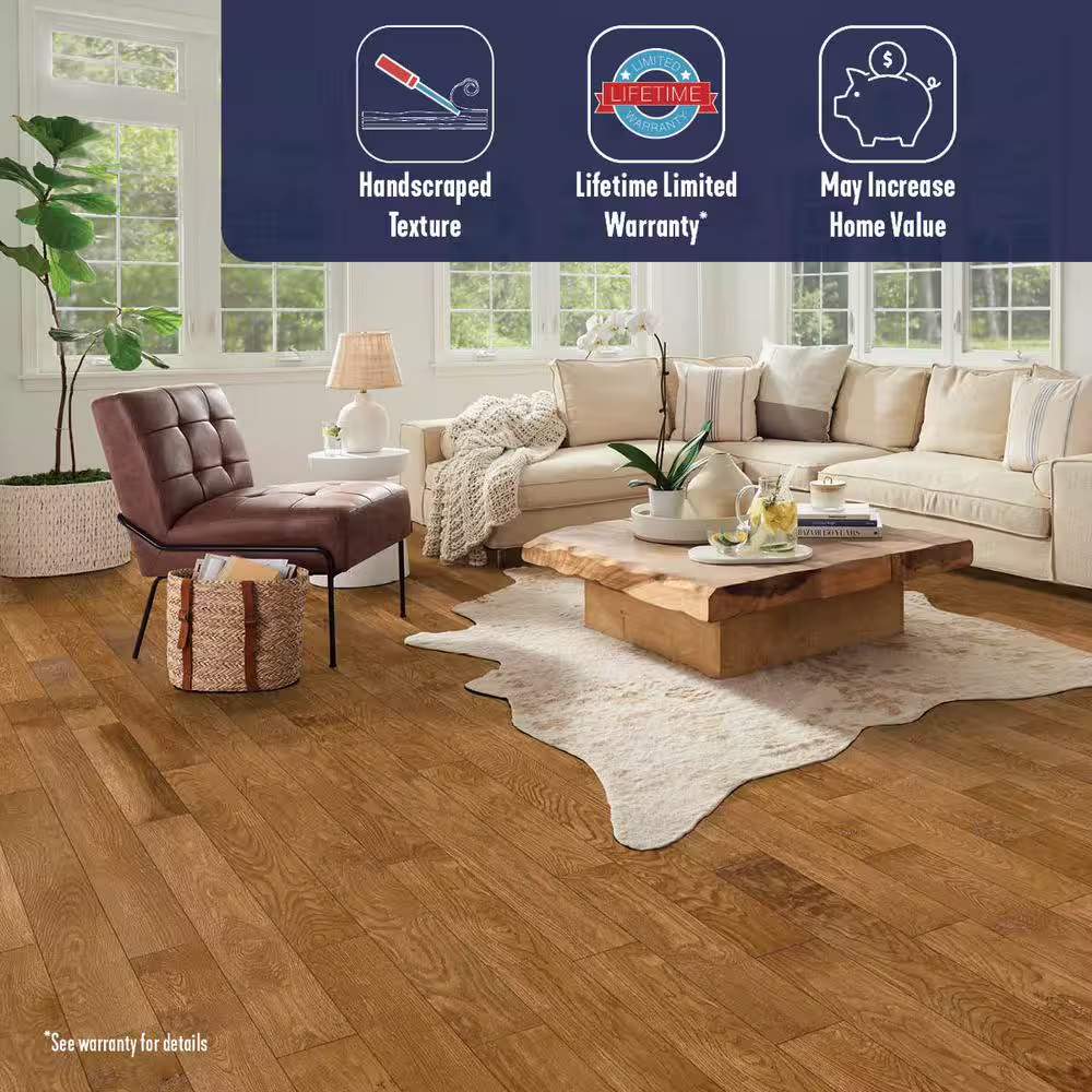 American Vintage Prairie Oak 3/4 In. T X 5 In. W Scraped Solid Hardwood Flooring