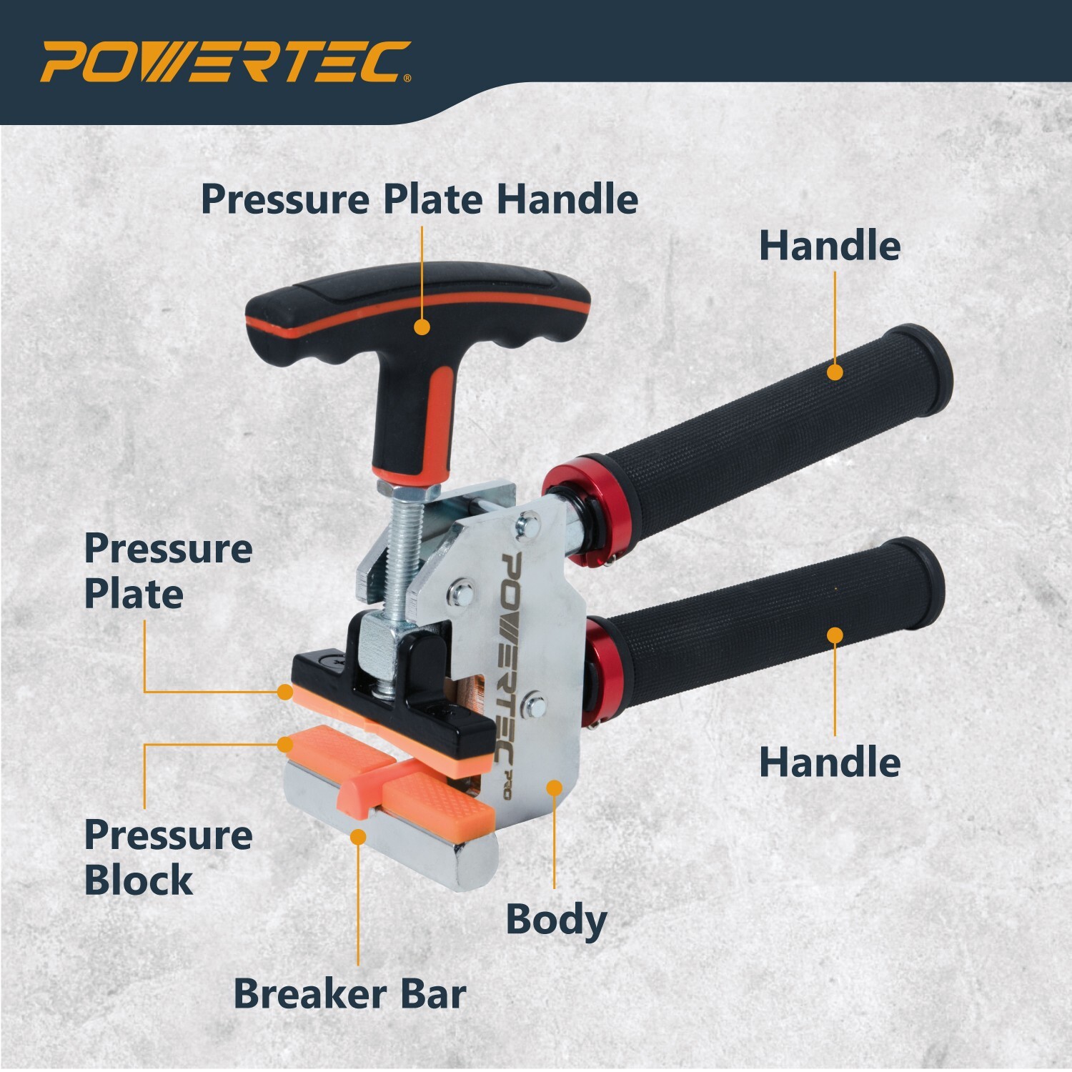 POWERTEC PRO Large Format Tile Breaker – 1-1/2″ Throat, Breaks Tile Up to 9/16″