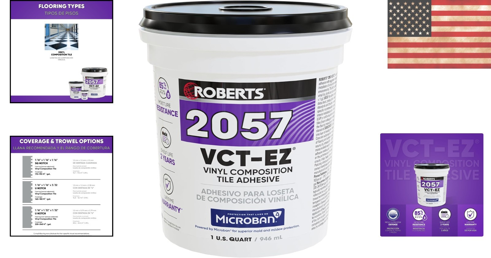 Versatile 1 Quart Vinyl Tile Adhesive – Ideal for Indoor & Commercial Use