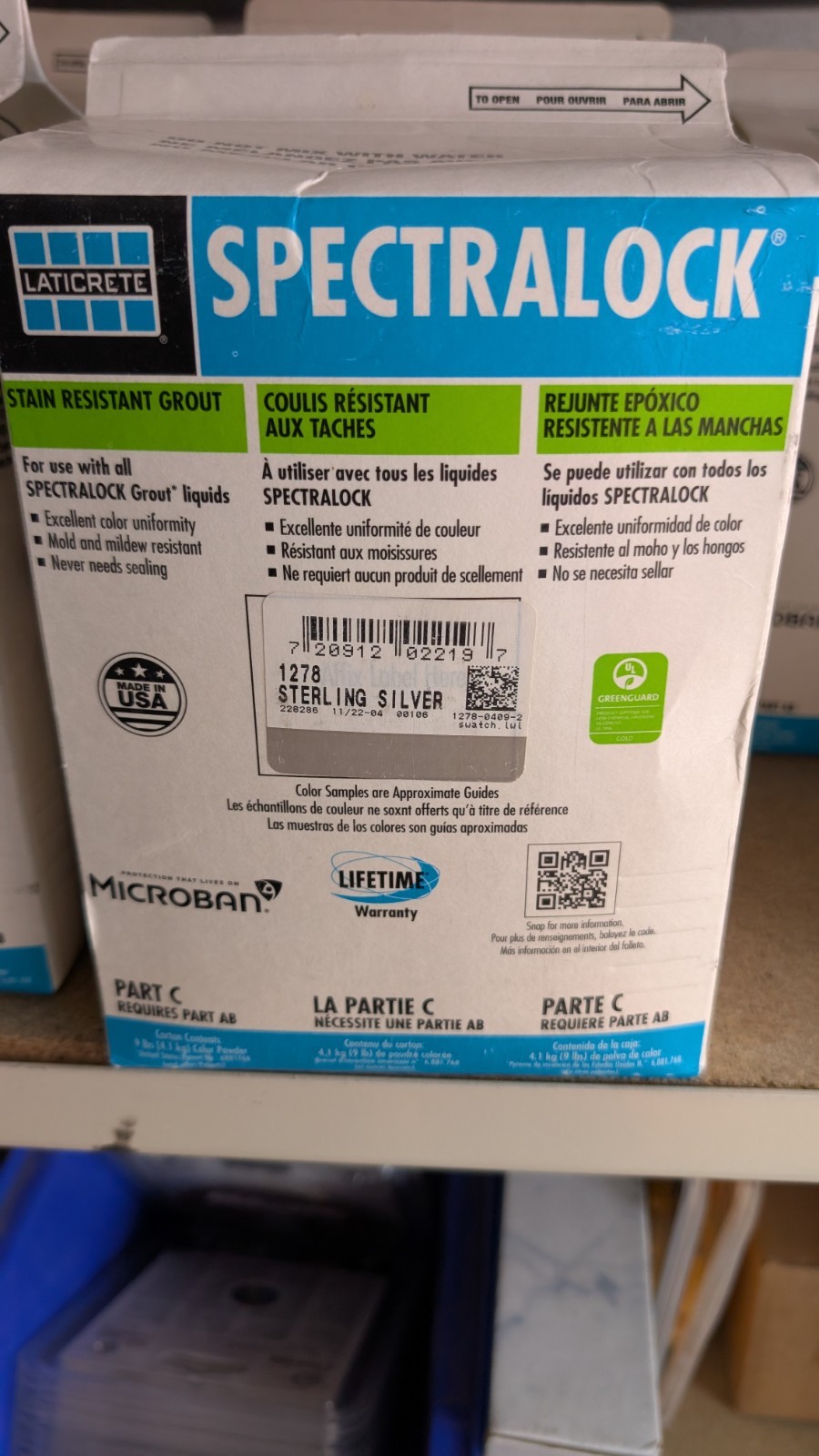 Laticrete Spectralock Grout Part C Powder, Full Unit (9 lb) – Sterling Silver