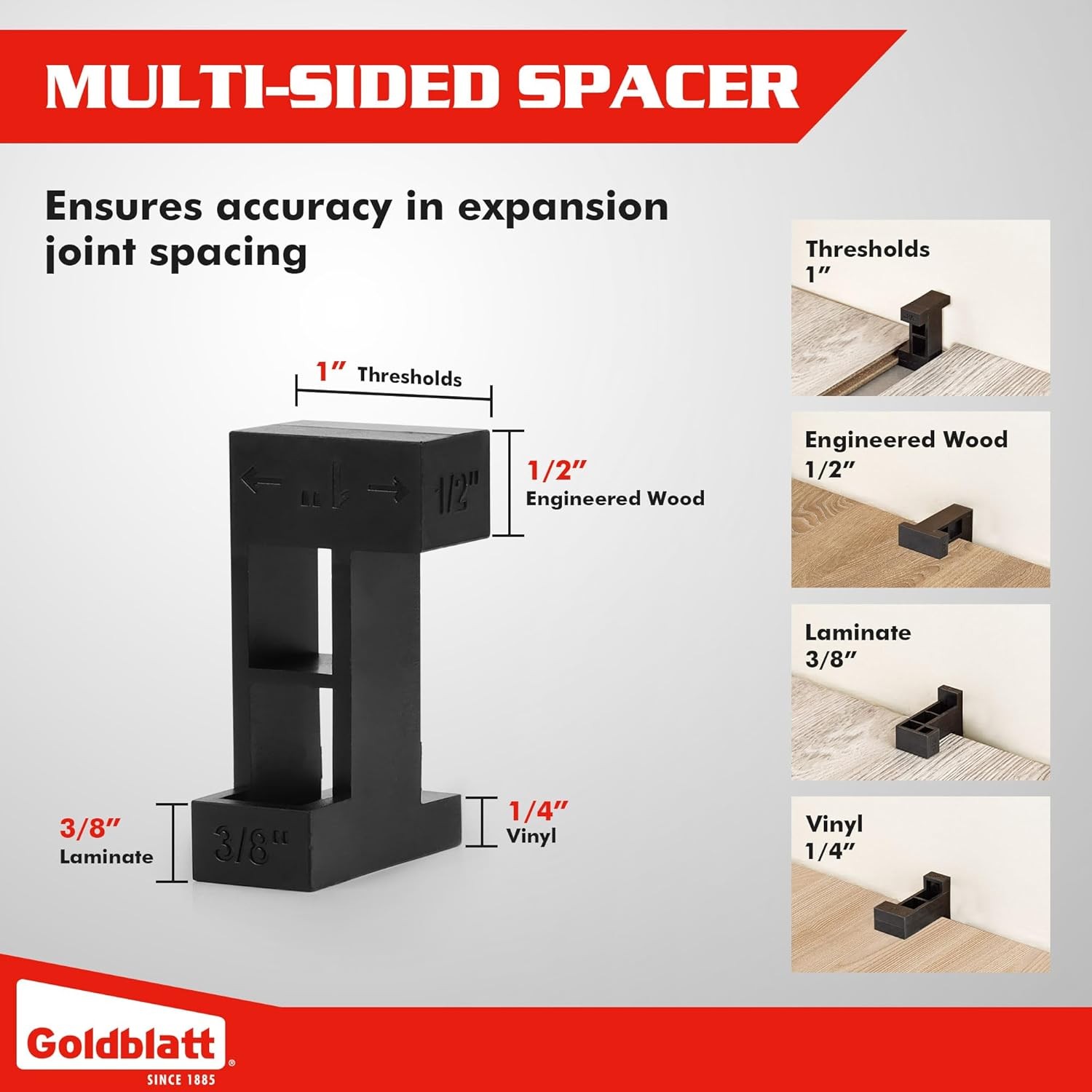 Goldblatt Laminate Wood Flooring Installation Kit Reinforced Double-Faced Mallet