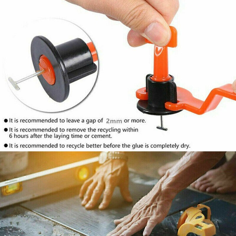 151PCS Tile Leveling System Kit Reusable Flat Locator Spacer Wall Floor Tools