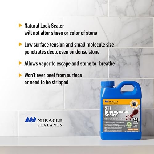 Miracle Sealants 511 Impregnator Penetrating Sealer for Stone Tile Grout 1 Quart