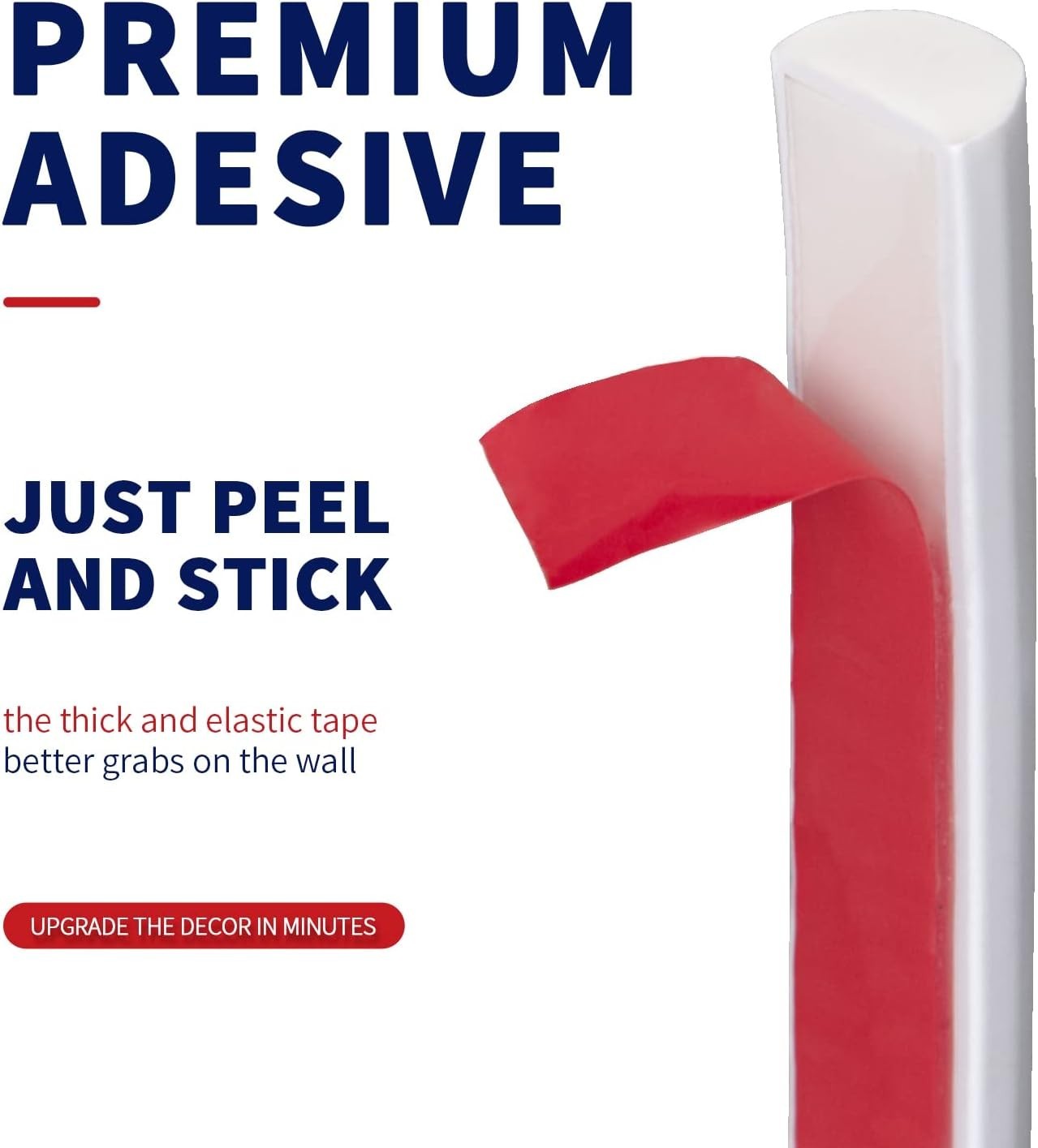 10 Ft Flexible Peel and Stick Trim Molding for Backsplash Tile Edge, Self-Adh…