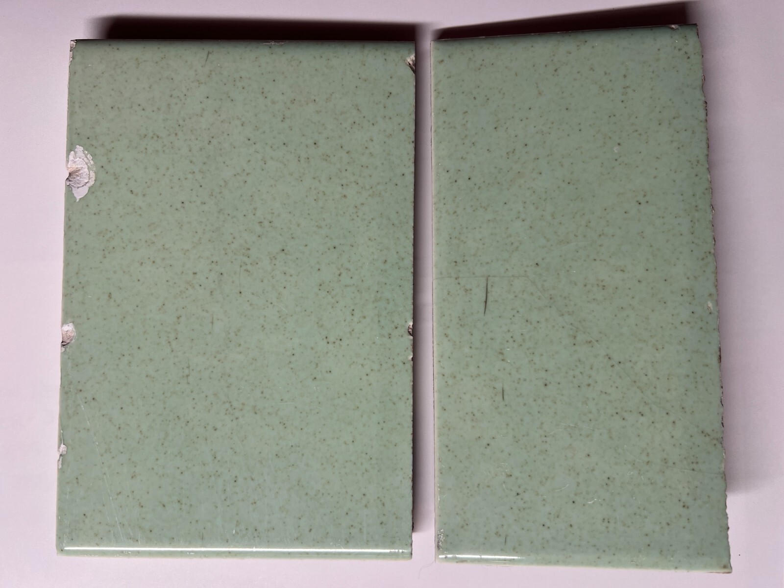 2 pc. Speckled Green: Ceramic Tile, Flat Wall Tile
