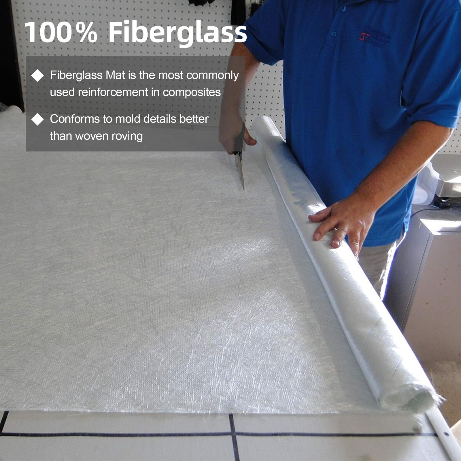 Fiberglass Cloth 1708 Biaxial Mat 50in Wide X 4Yd… 12Feet, Grey