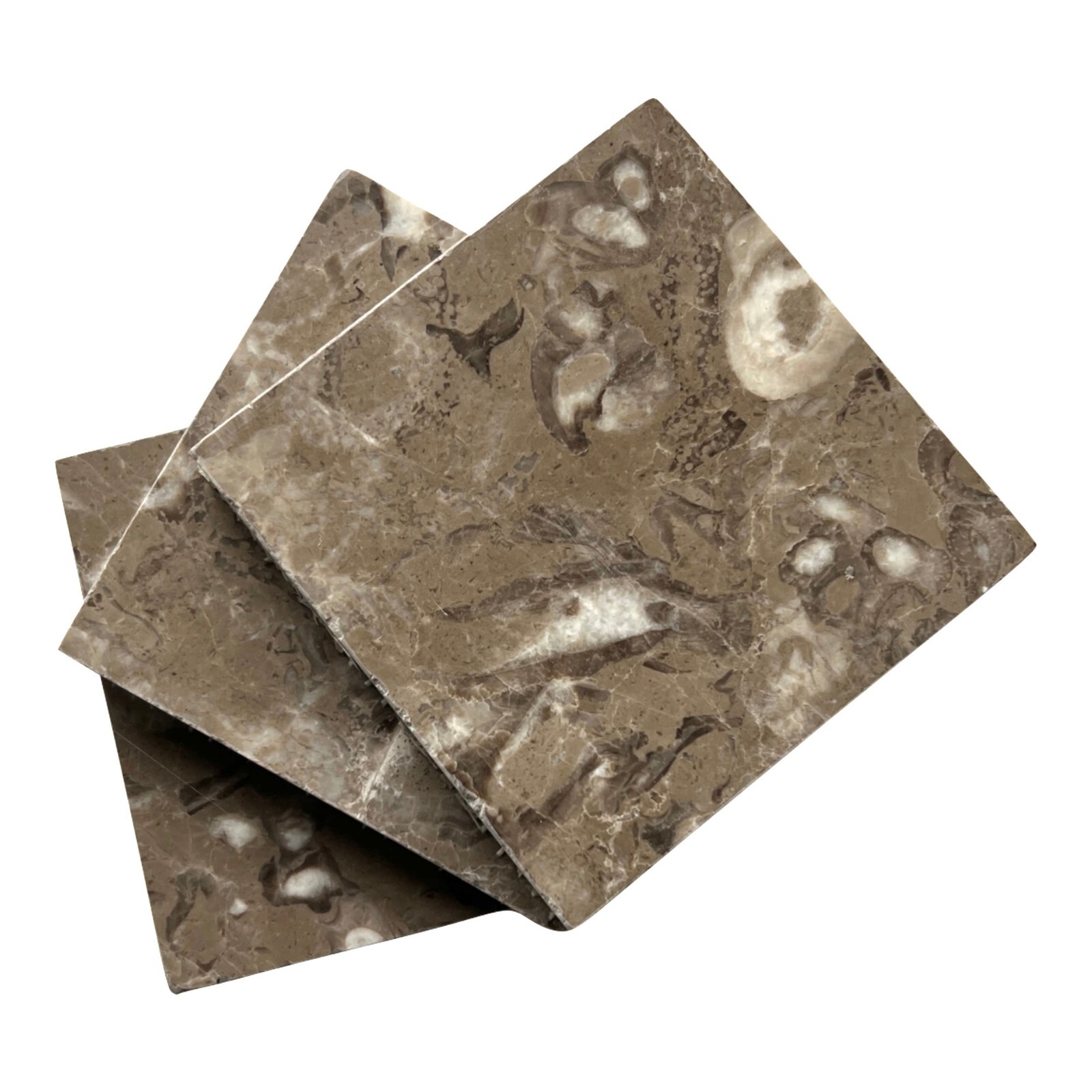 Fossil Brown 4×4 Polished Marble Floor Wall Tile Kitchen – Drink Coaster