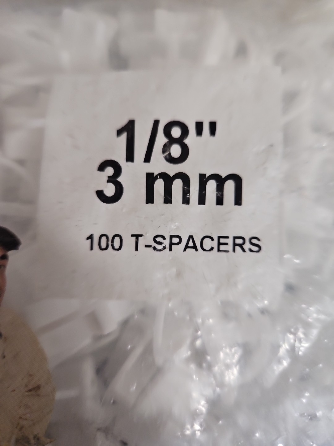 100 Tile Brick Marble T SPACERS 1/8″ 3 mm Two 2 sided WHITE Plastic TAVY 5004