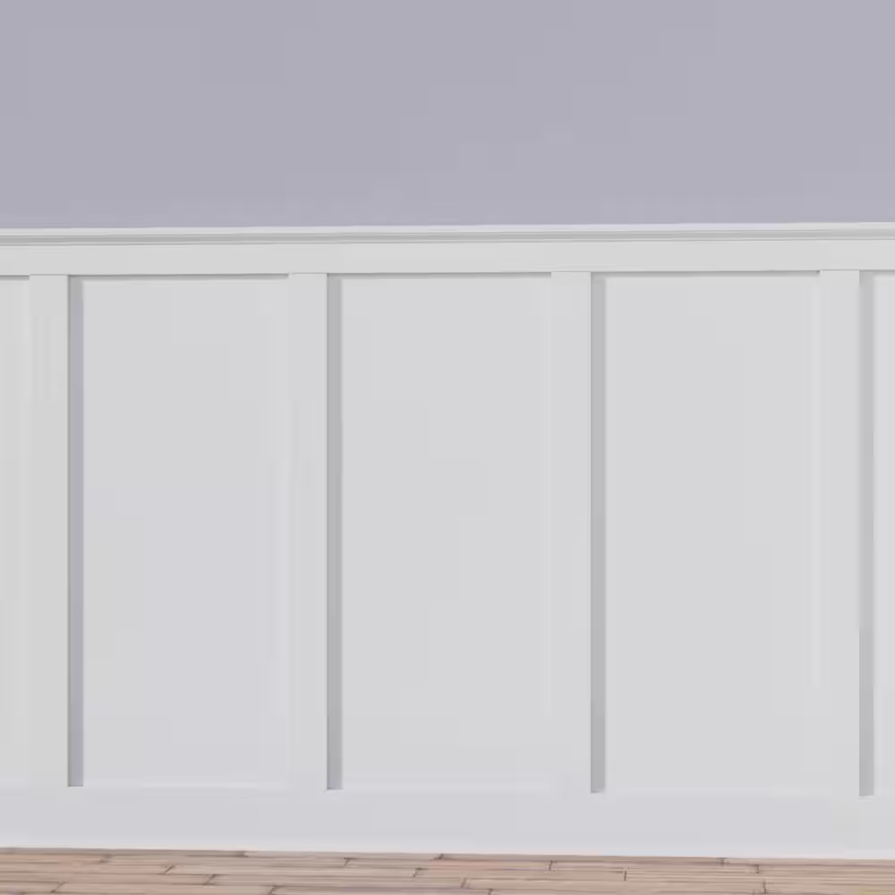 5/8 In. X 96 In. X 56 In. Expanded Cellular PVC Deluxe Shaker Wainscoting Mouldi