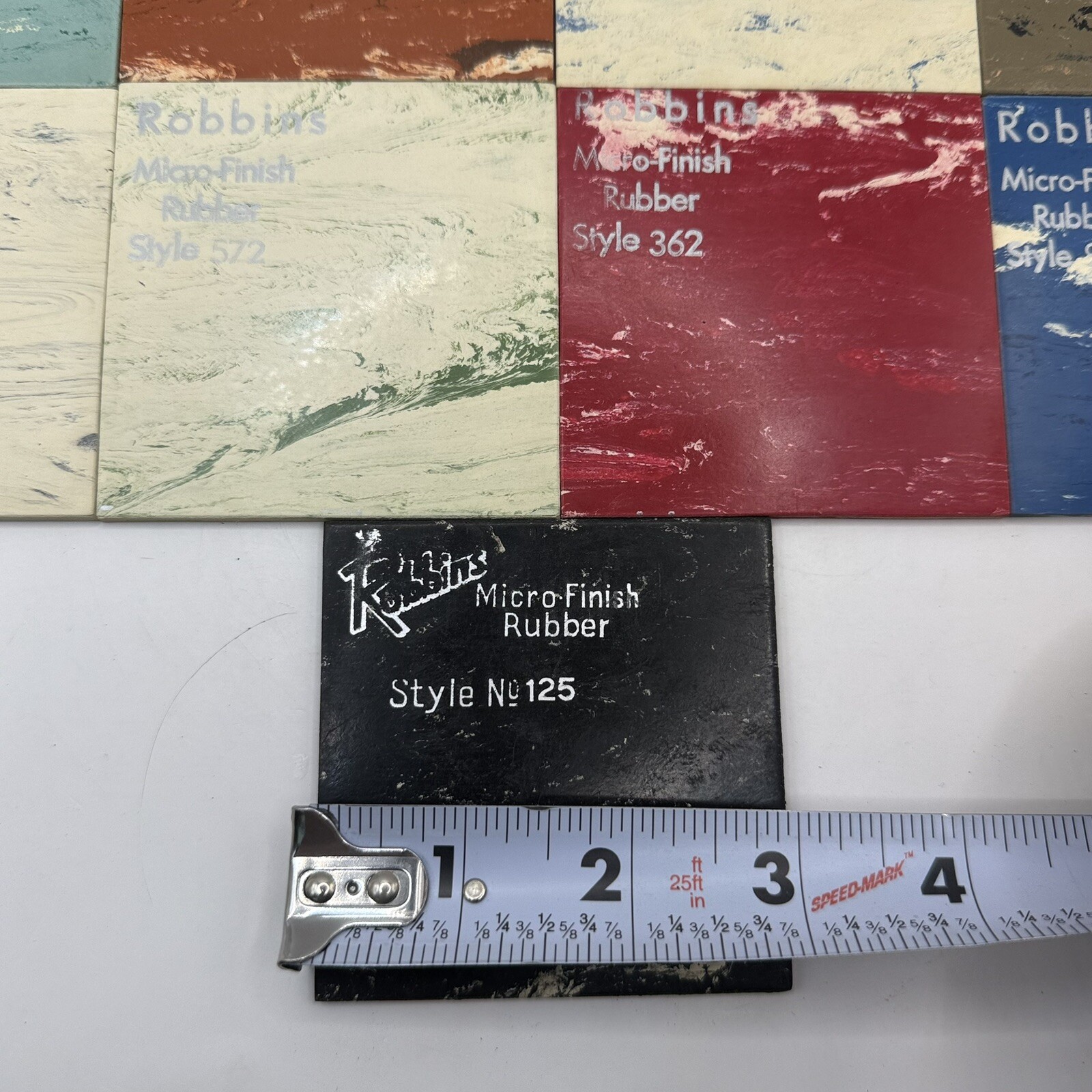 VTG 1950s Robbins Rubber & Vinyl Tile 54 Pieces Mixed Sizes Salesman Samples