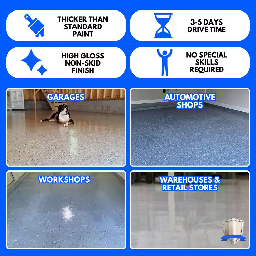 3 Gal. Gray Gloss 2-Part 600 Sq.Ft. Epoxy Kit Interior Industrial Concrete Basem