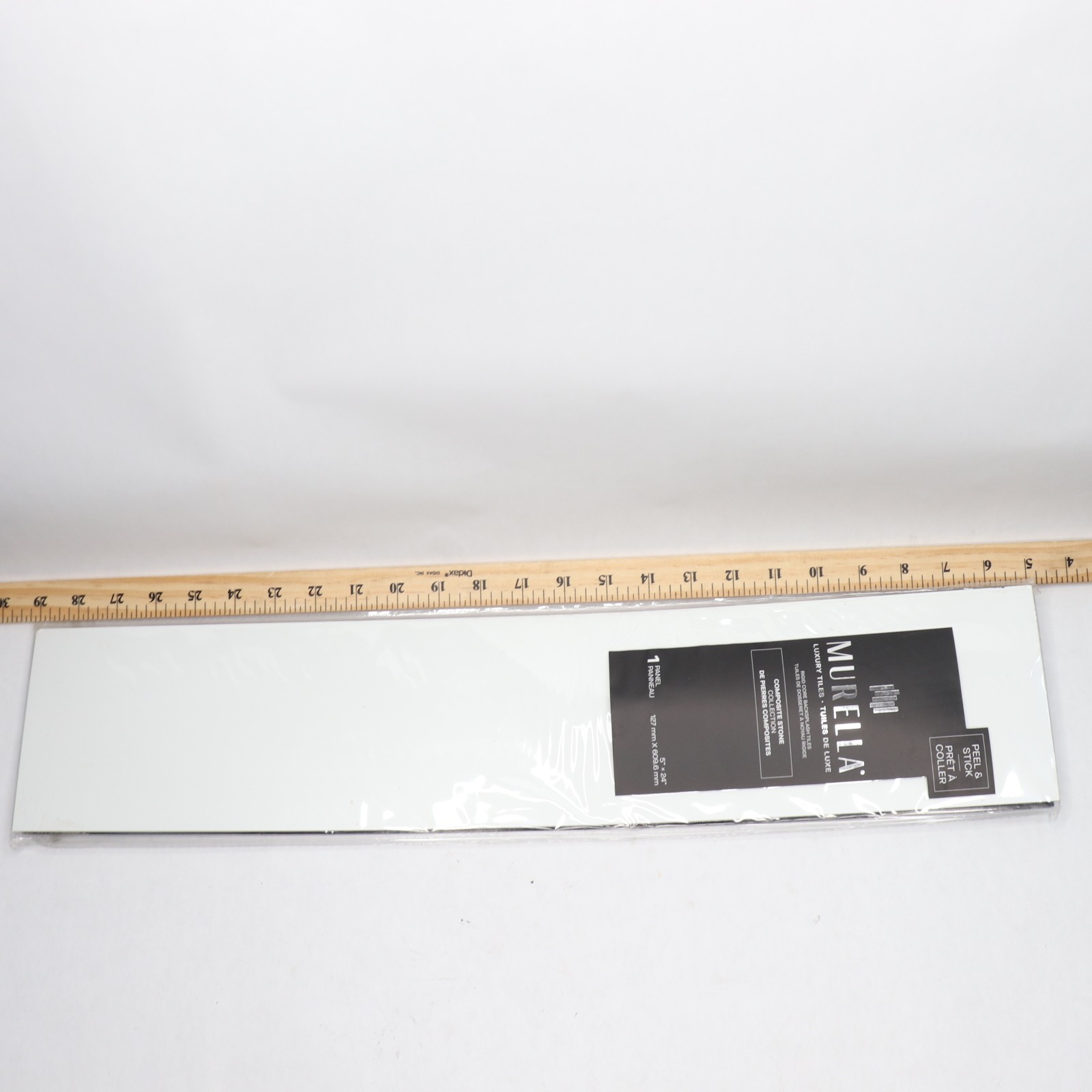 Murella Peel and Stick Backsplash Tile SPC White Plank 5 x 24