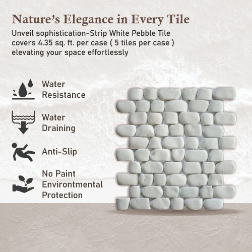 Strip White Natural Stone Mosaic Wall & Floor Tile ($12.71/SqFt)