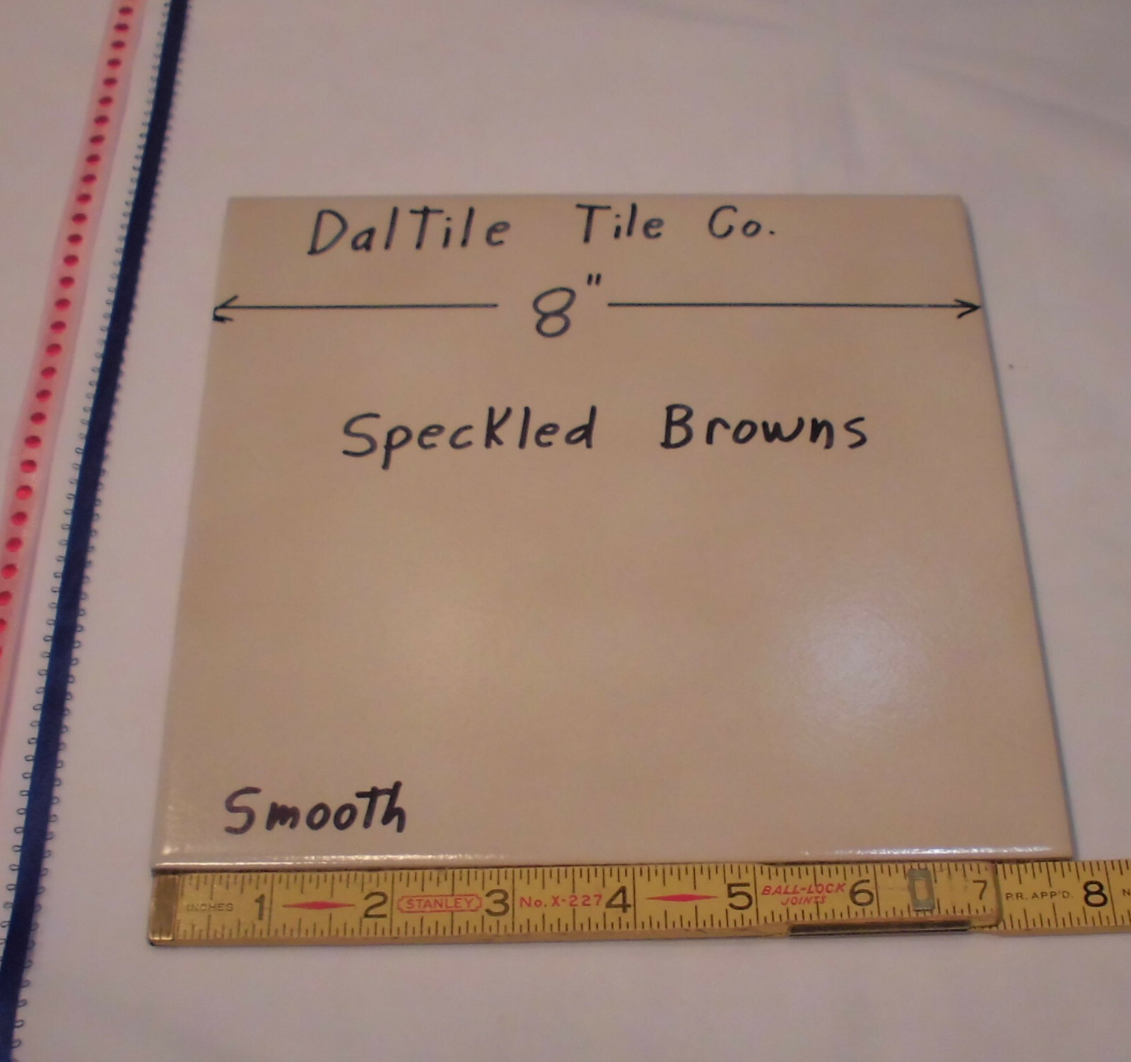 1 pc. *Speckled Browns* Daltile Ceramic Floor Tile 8″ X 8″ actual size 7-13/16″