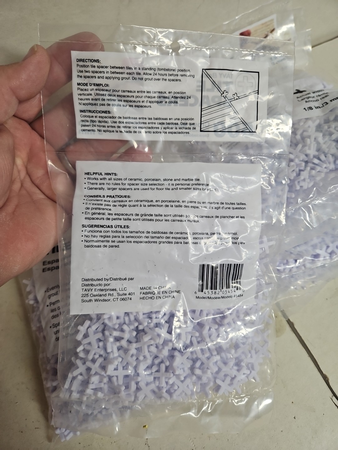9 Bags Of Tile Spacers (1/8 In./3 mm) 500 Per Bag