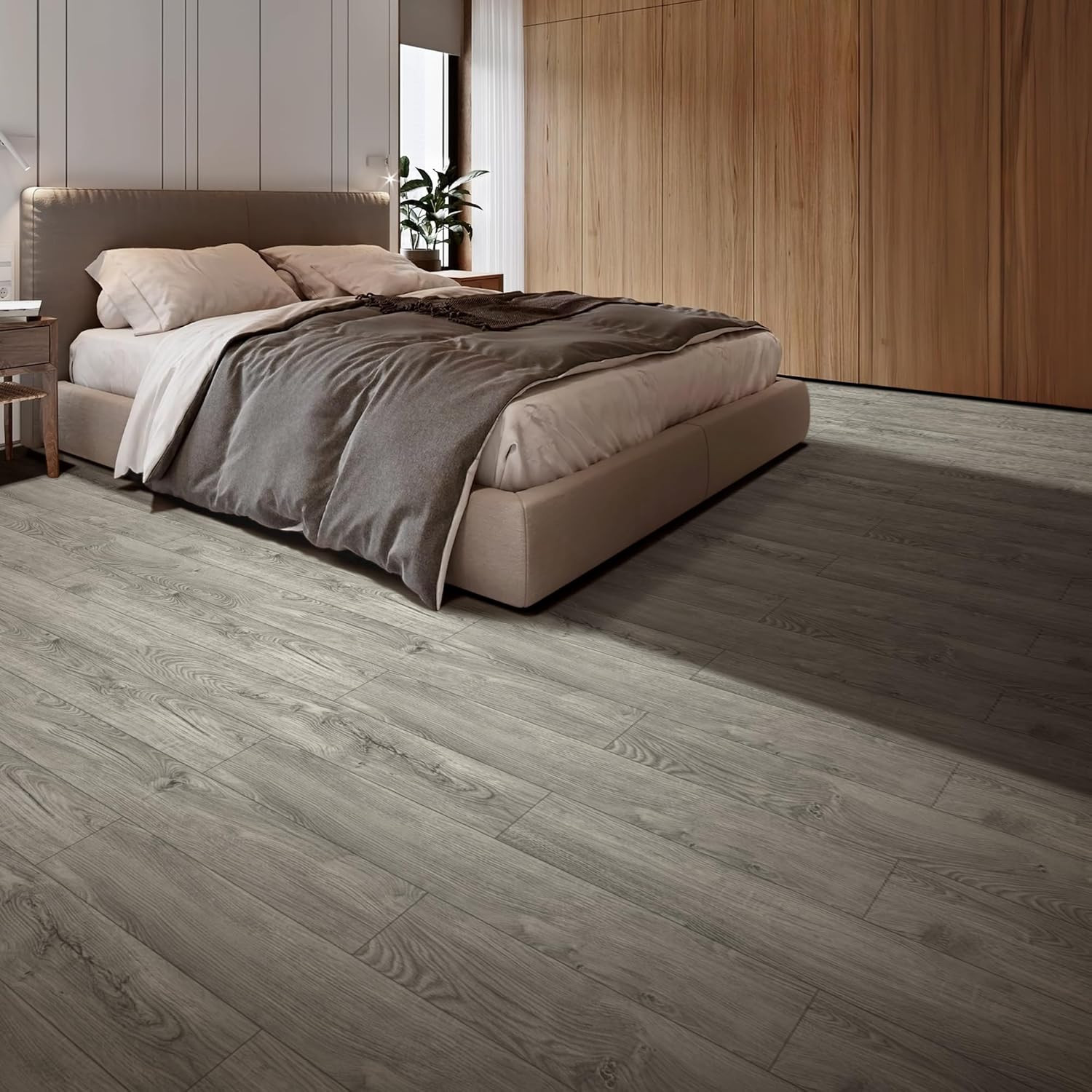 48″ X 7.2″ SPC Click-Lock Floating Floor Tiles (24 Sq. Ft), 10-Pack Luxury Wood