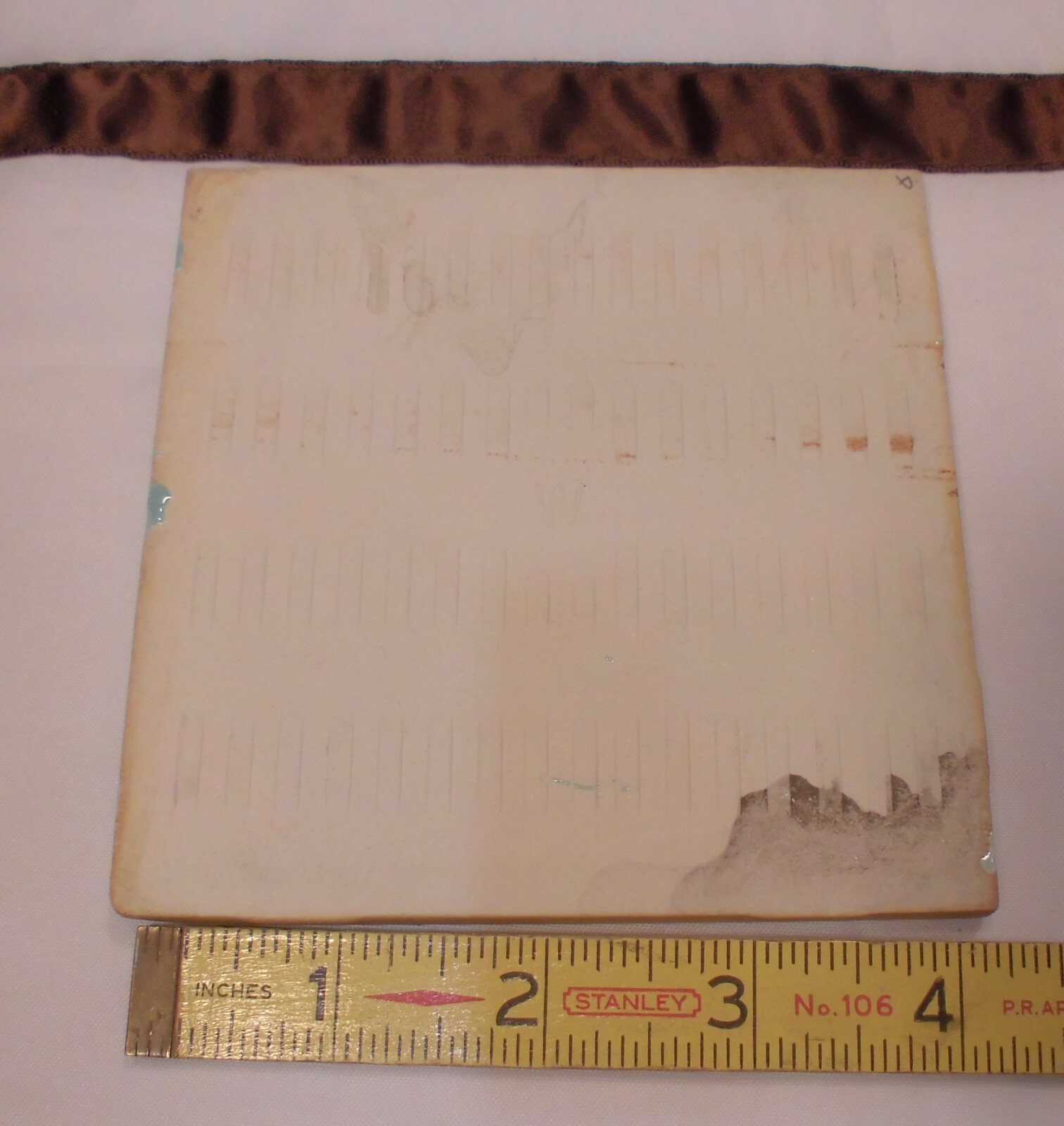1 pc. Aqua #244; Blue-Green Glossy Ceramic Tile; Wenczel Tile 4-5/16″ Bullnose
