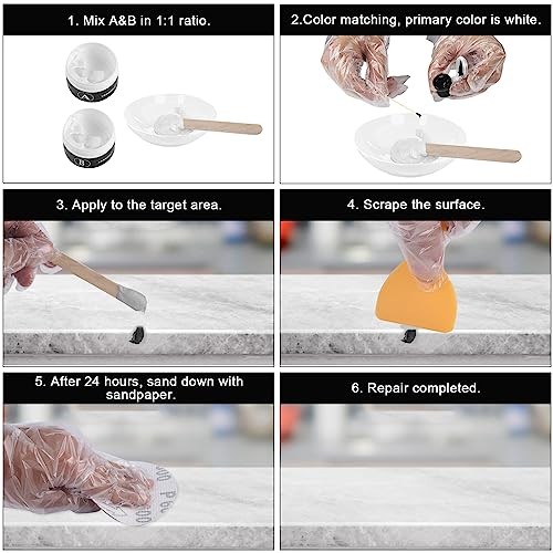 Tile, Granite and Marble Repair Kit(Color Match), 3.7 OZ Tub and Fiberglass Show