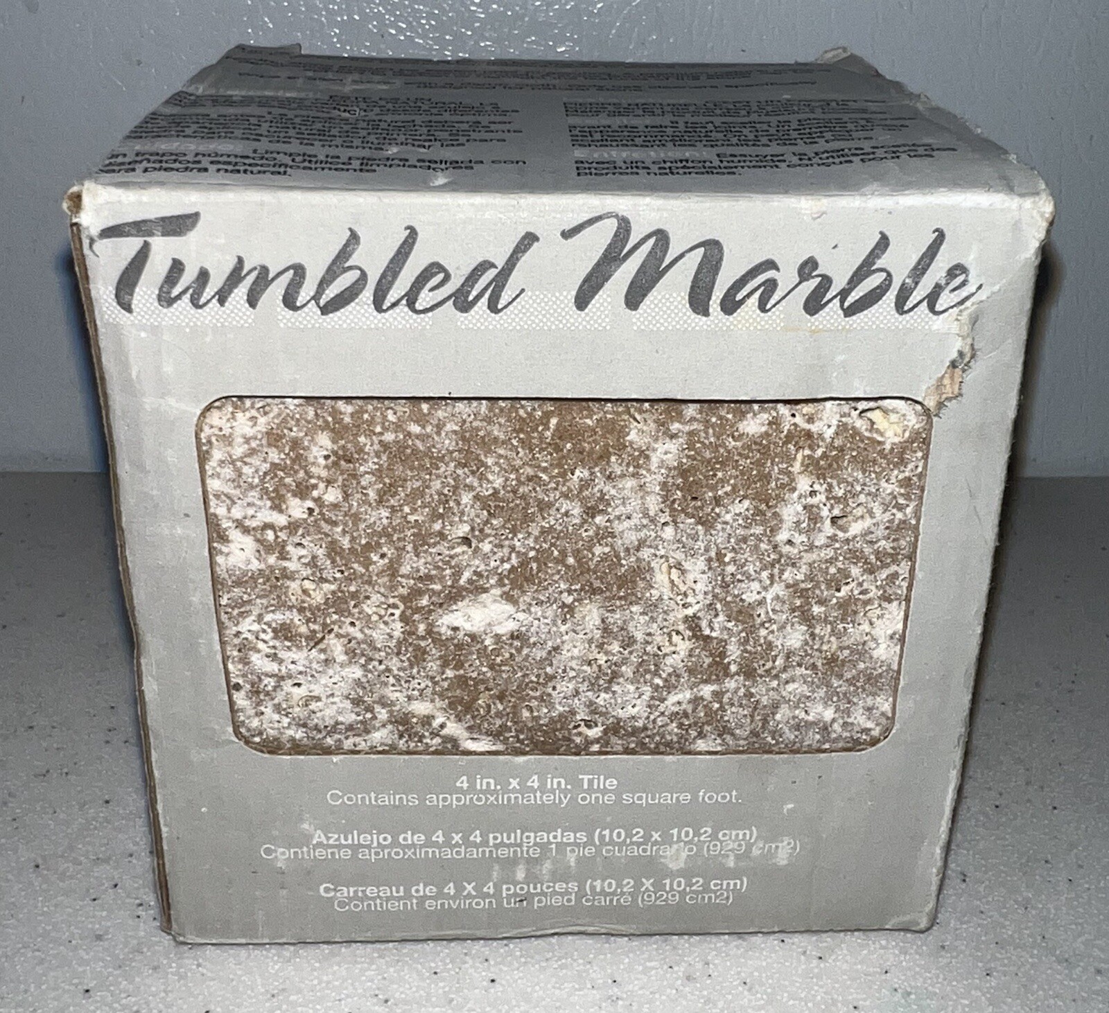 4×4 Box Of Tumbled Marble Wall and Floor Tile (1 SF) Brown/tan MR22C
