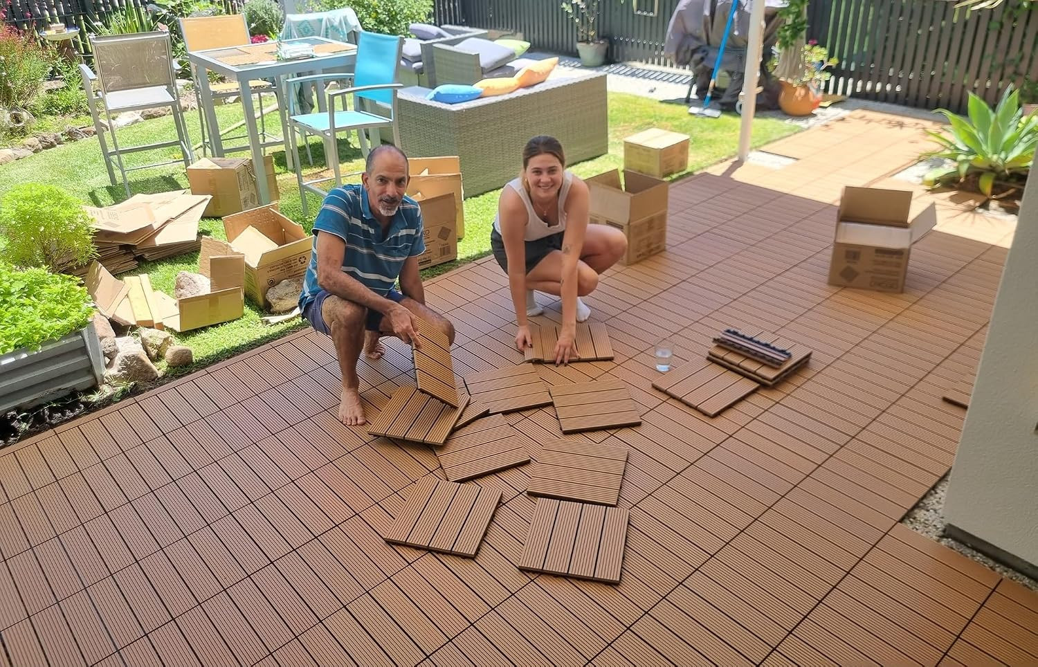 Interlocking Deck Tiles – 1 WPC Tile – Premium Composite Wood Outdoor Flooring T