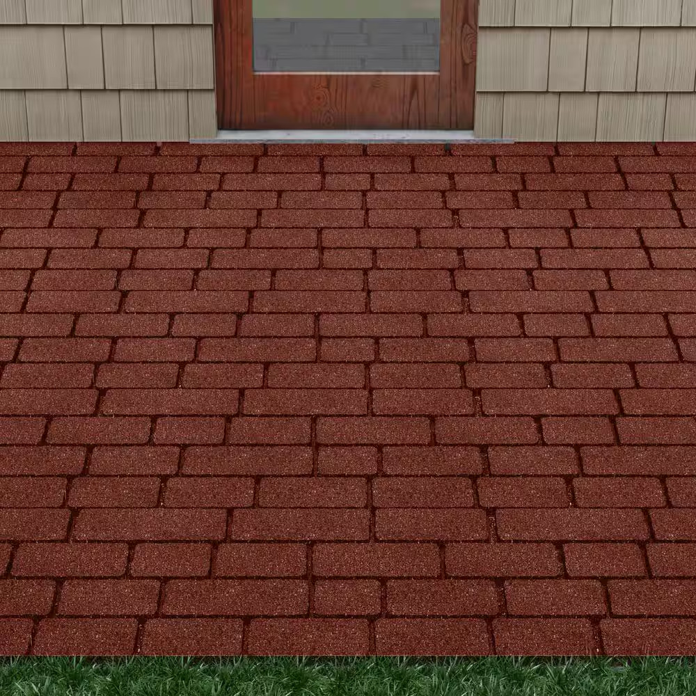 24 In. X 12 In. X 5/8 In. Red Interlocking Dual-Sided Rubber Paver (9-Pack)