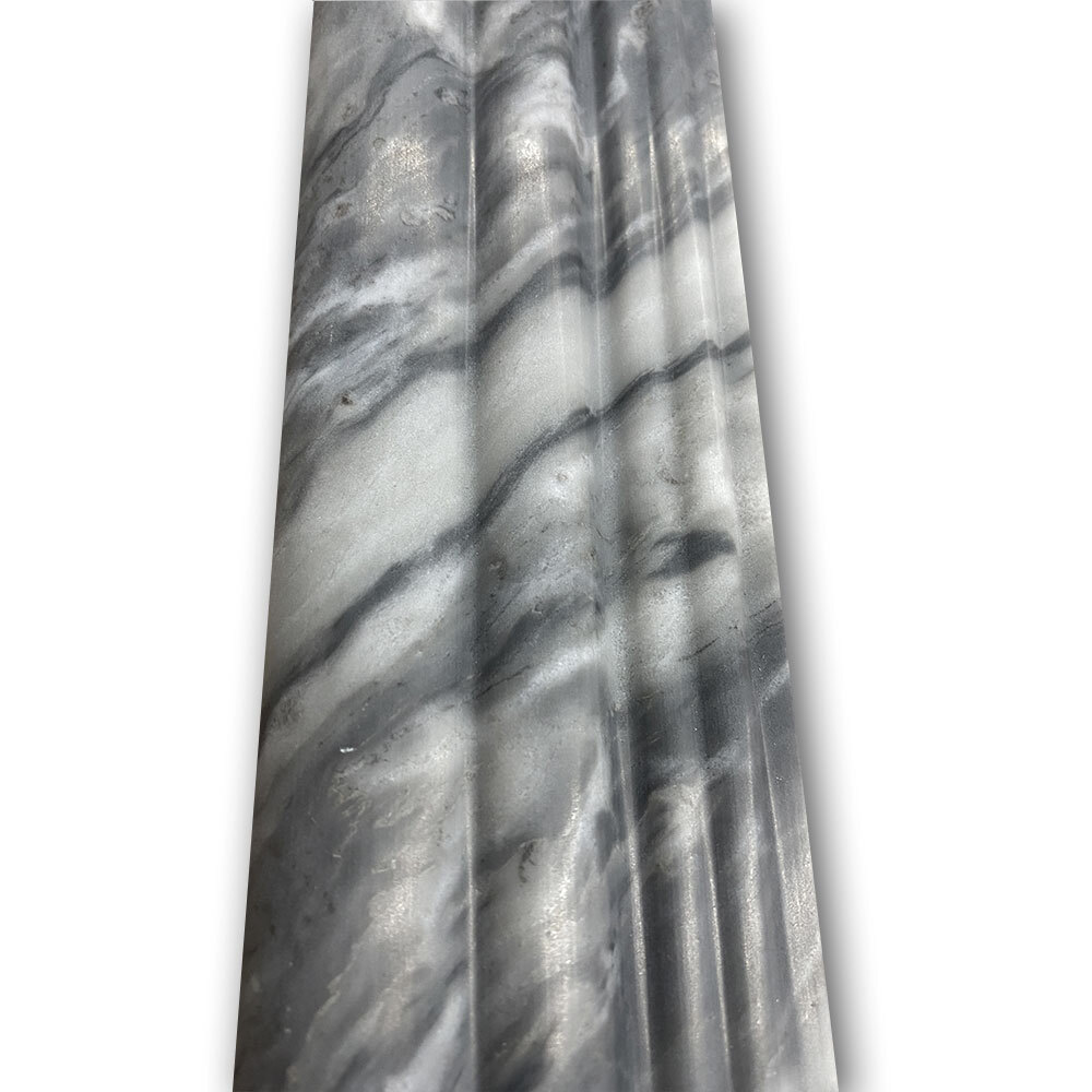 K14H Bardiglio Gray Marble 2-1/2×12 Chair Rail Trim Molding Honed