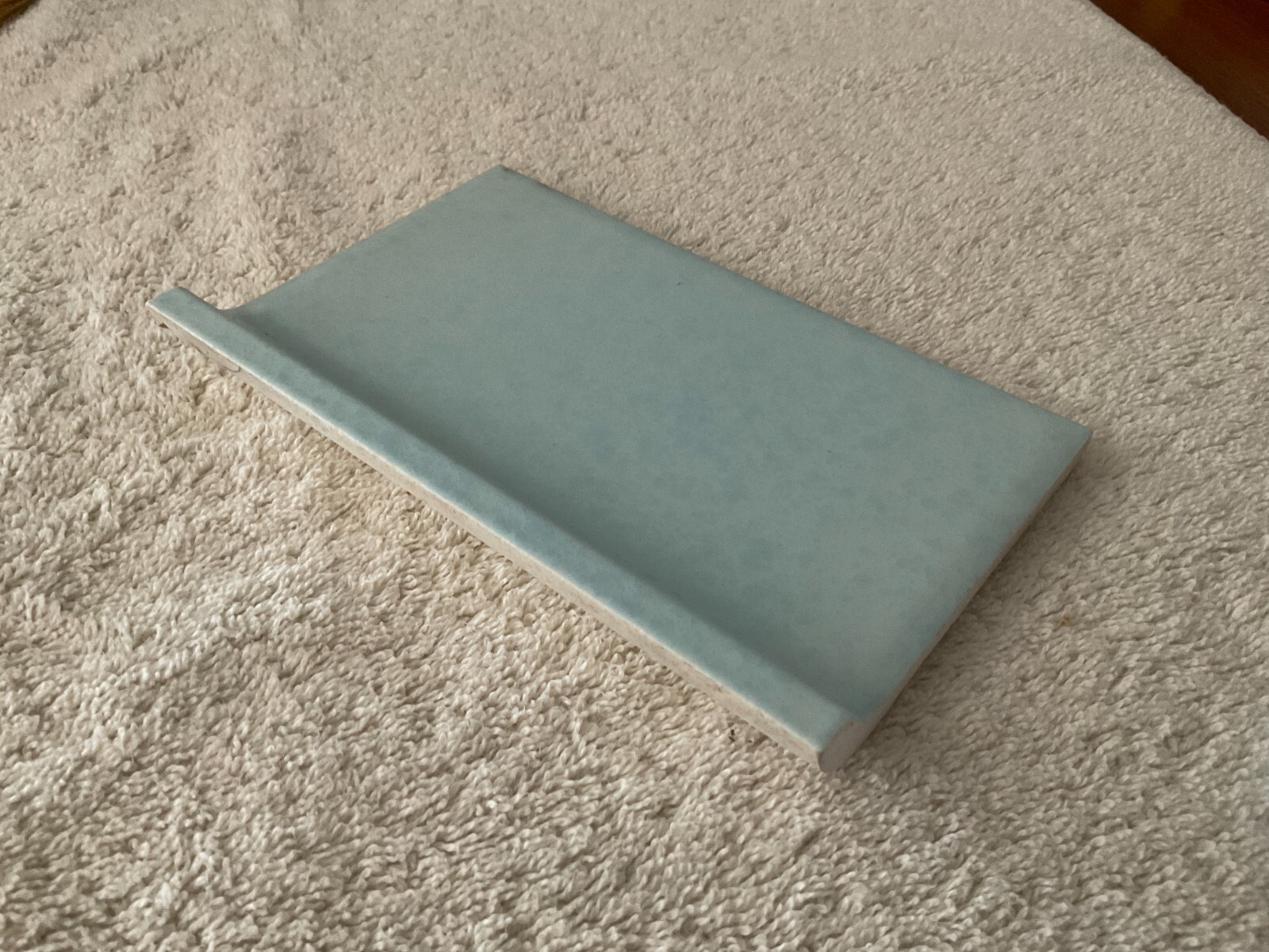 Vintage Light Blue Mottled Ceramic Tile Cove Base 3 3/4”X 6” NOS