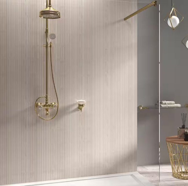 Mawr White 5.9 in. x 11.81 in. Polished Fluted Ceramic Wall Tile Ivy Hill Sheet