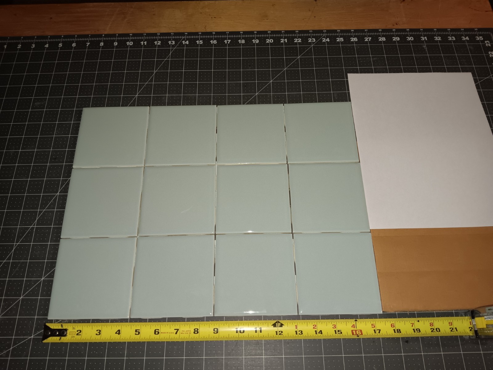 12 pcs. Vintage ceramic bathroom / kitchen field Tile LIGHT BLUE Robertson NOS