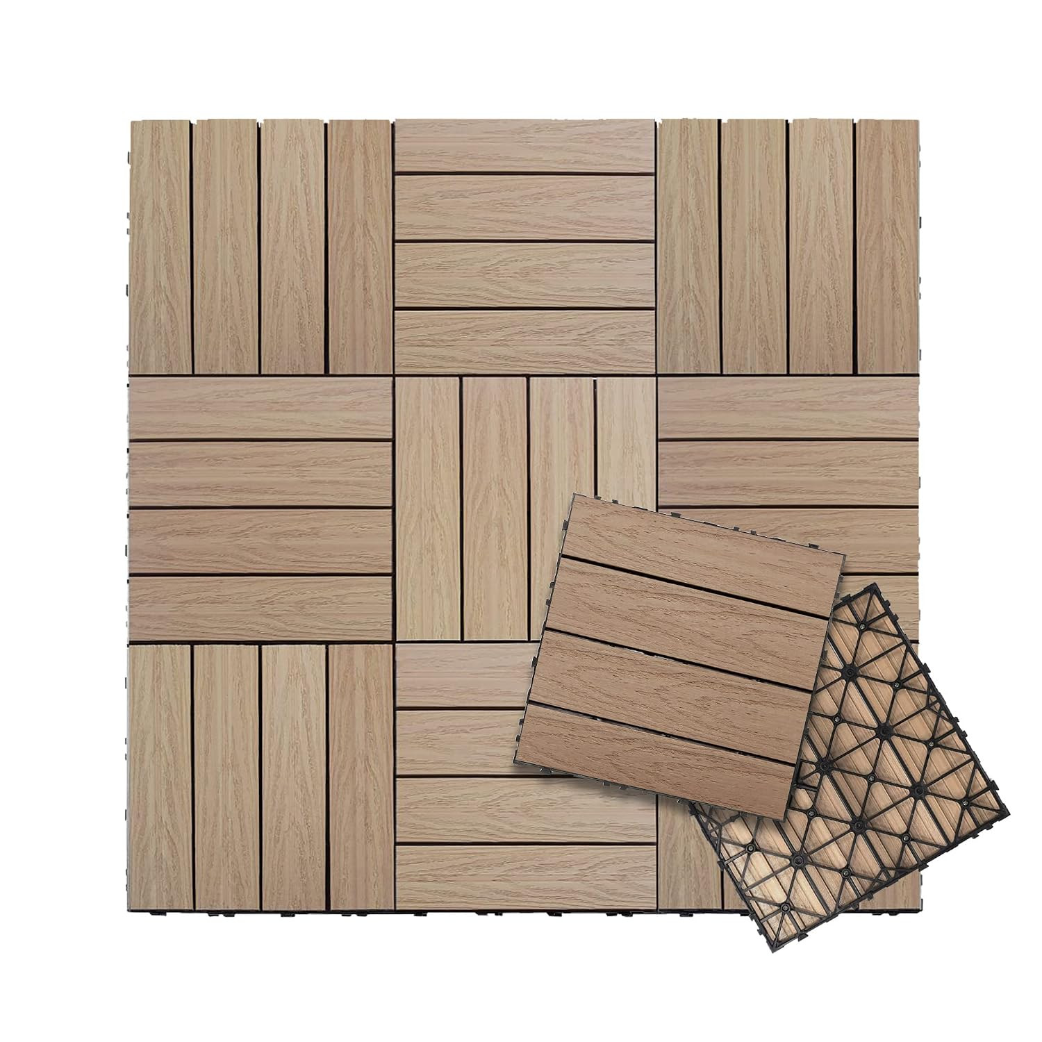 Ultrashield Naturale 1 Ft. X 1 Ft. Composite Deck Tiles | Quick Deck Interlockin