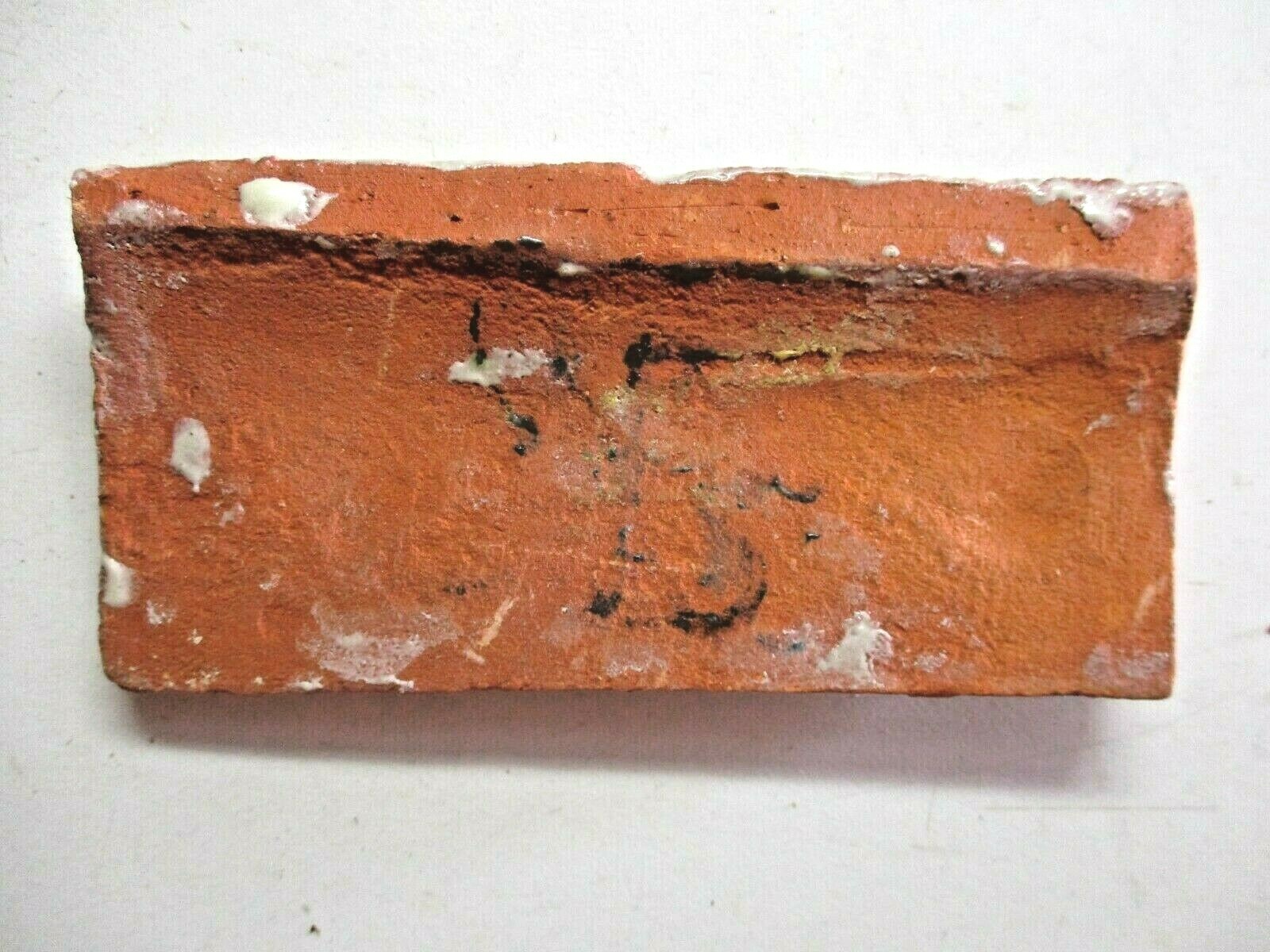 1 Tile Terracotta 4″x2 Radius Curved Wall Cap Outside Corner Flower Handmade Vtg
