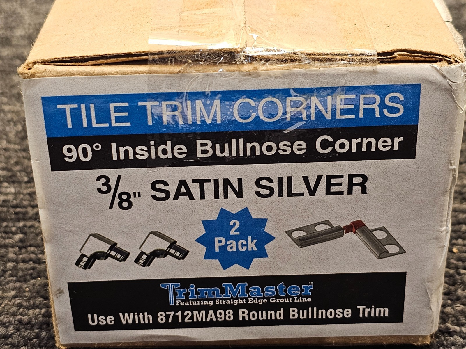 (QTY 20) TrimMaster IC8712MA2 Bullnose Inside Corner Tile Edging Trim 3/8″