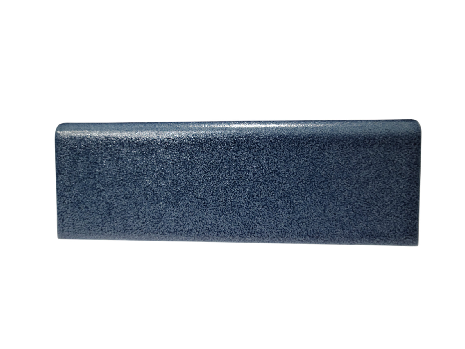 Blue Ceramic Bullnose Tile Subway Trim Crystalline Texture Mid Century Modern